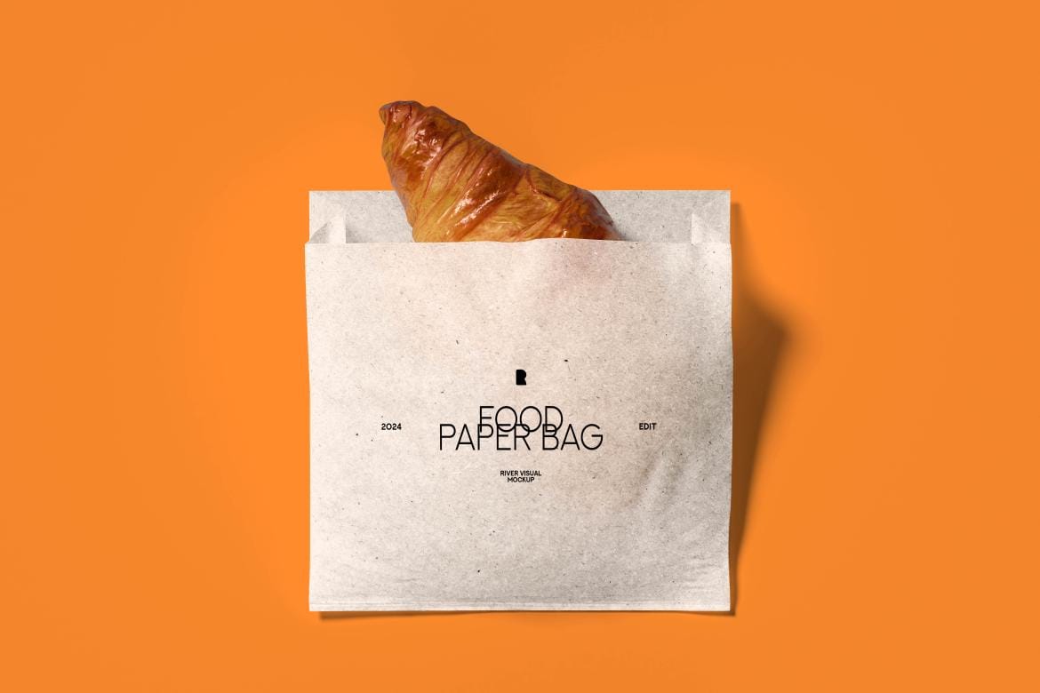 Food Paper Bag Mockup