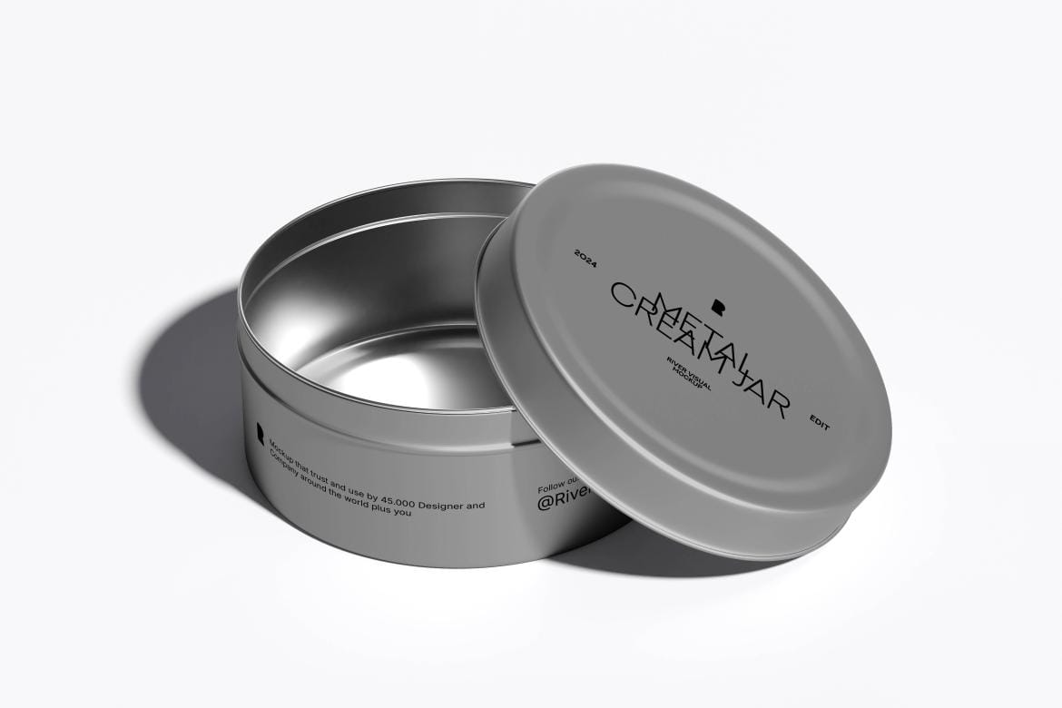 Metal Cream Jar Mockup