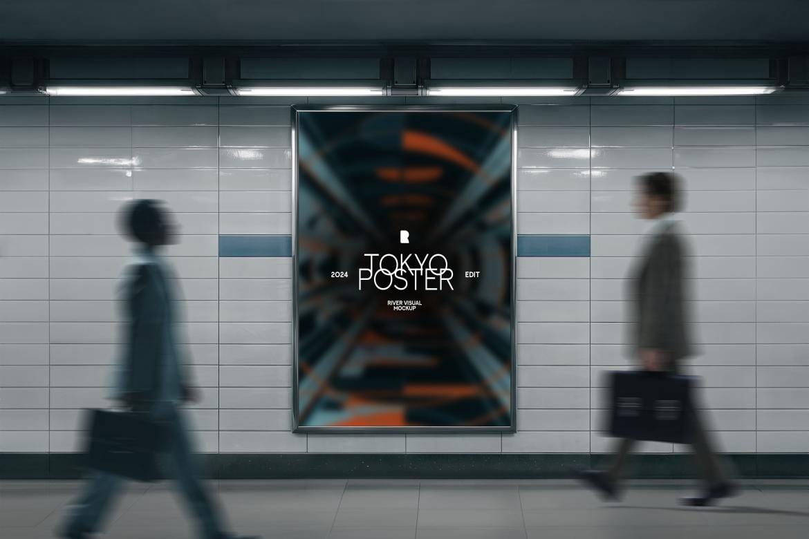 Tokyo Subway Poster Mockup