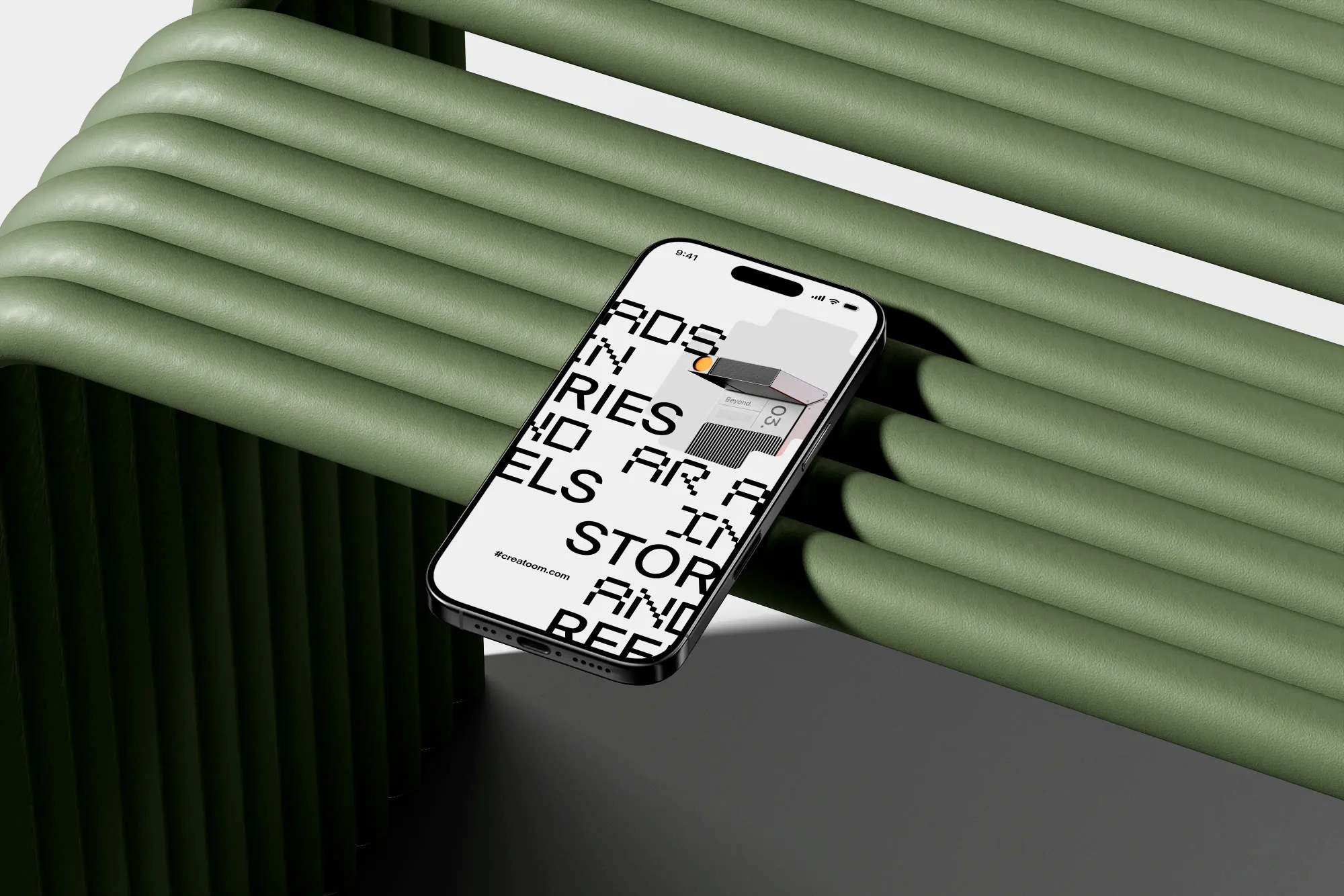 Iphone 16 Pro Mockup On The Bench