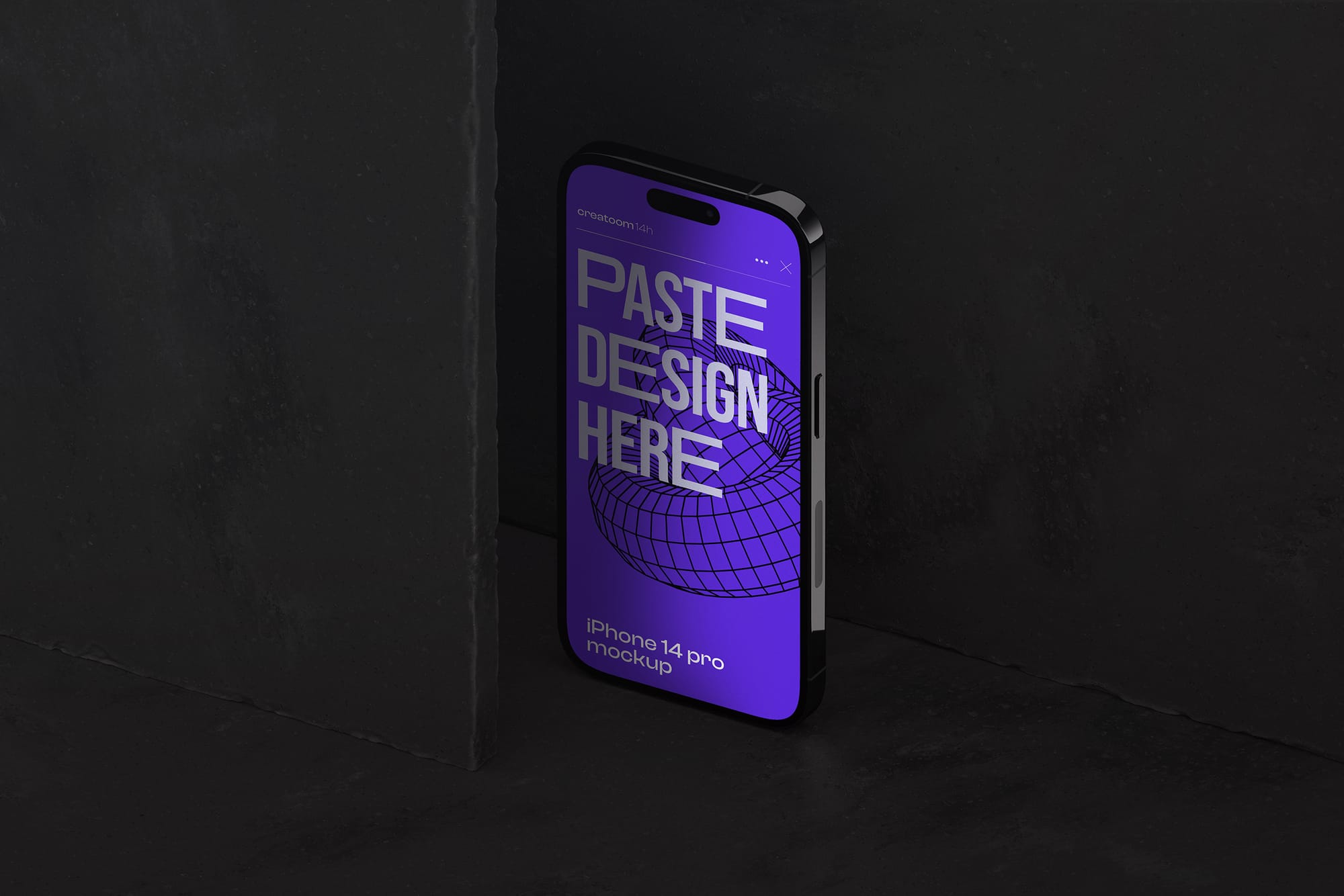 Iphone Mockup On Stone Panel