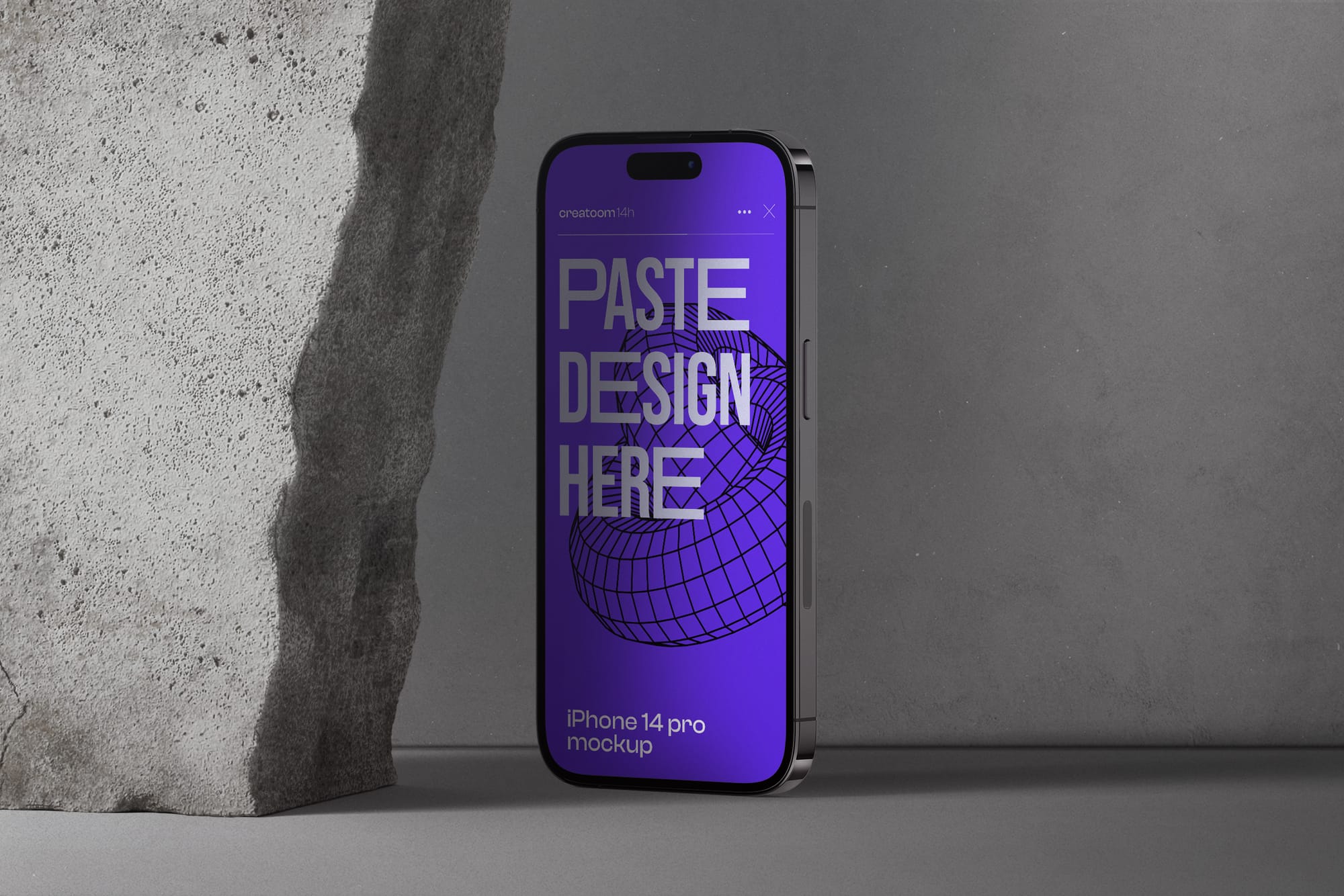 Iphone Mockup Beside Stone
