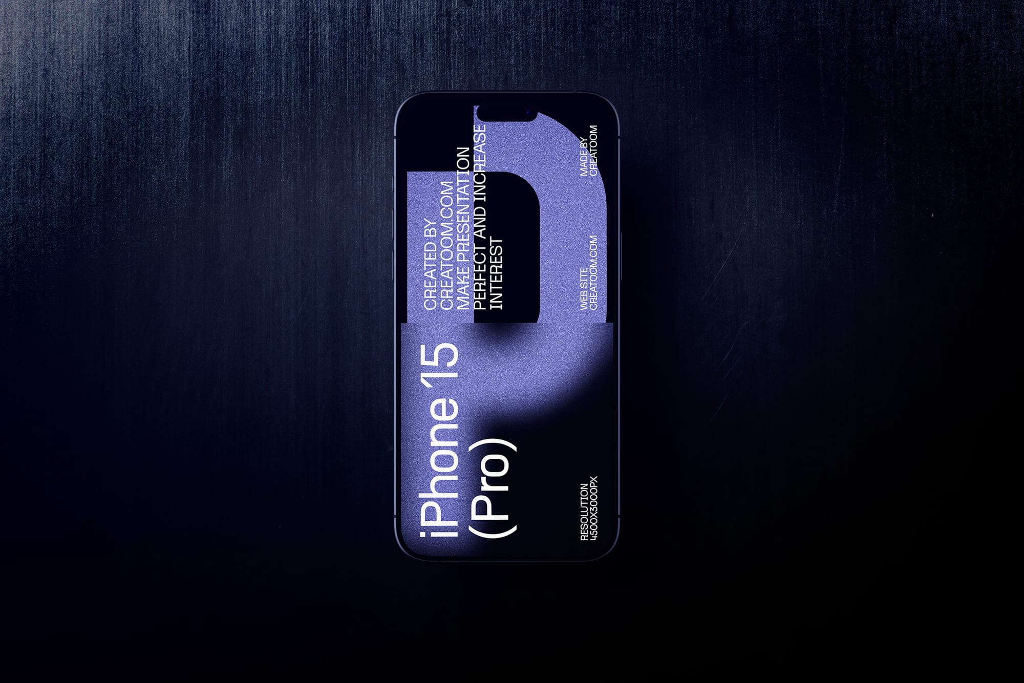Iphone Mockup On Titanium Background