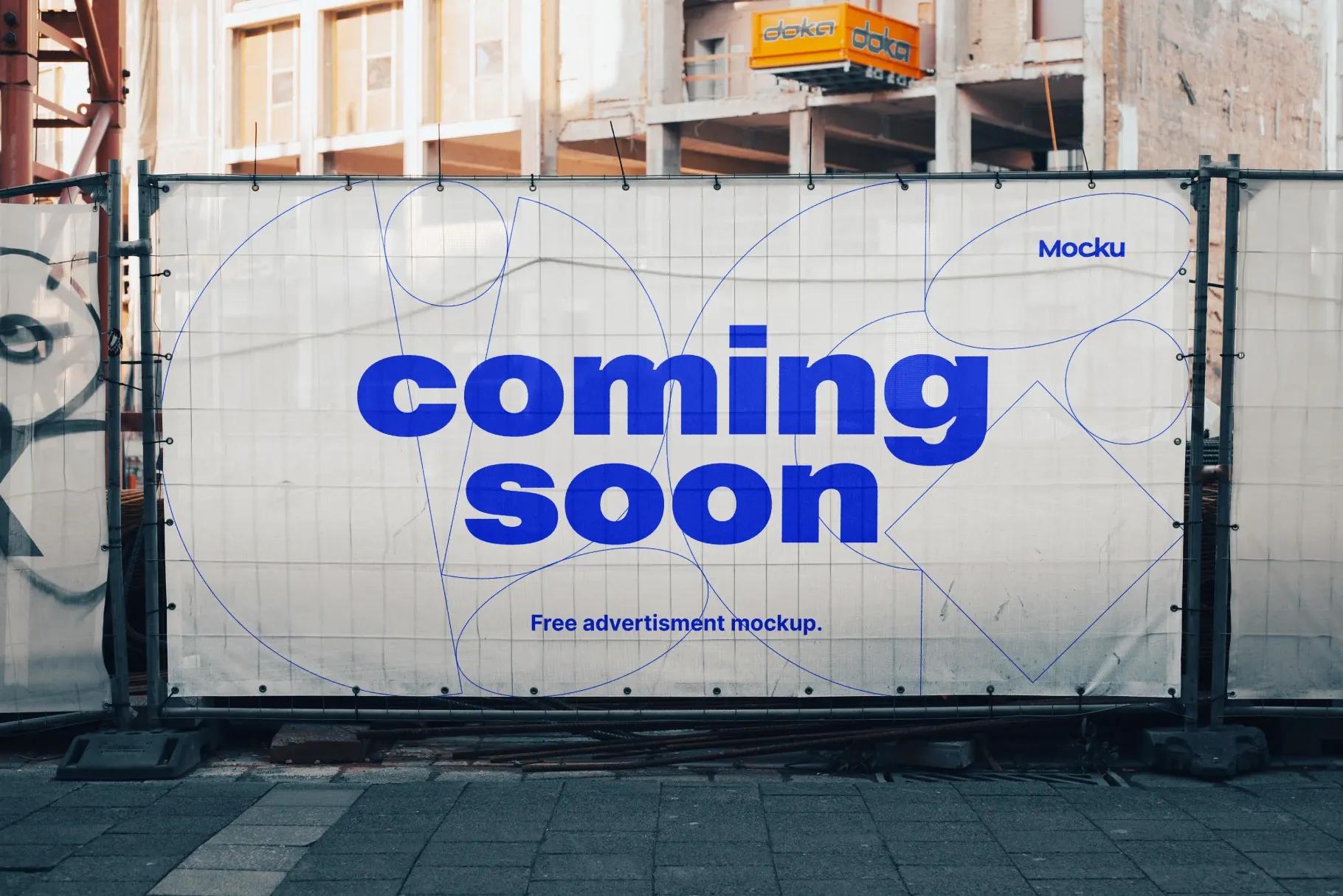 Construction Site Billboard Mockup