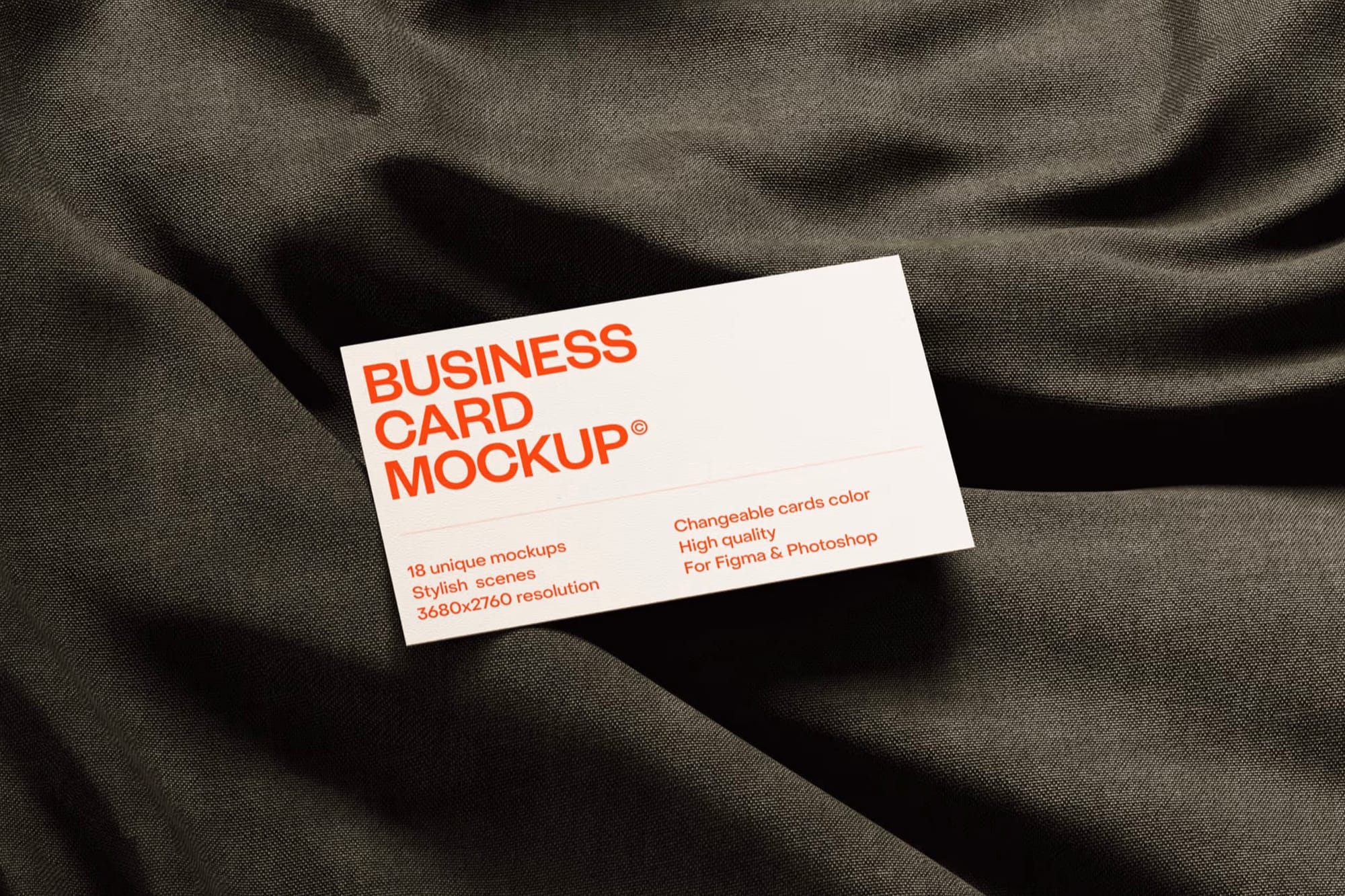 Business Card Mockup on Fabric