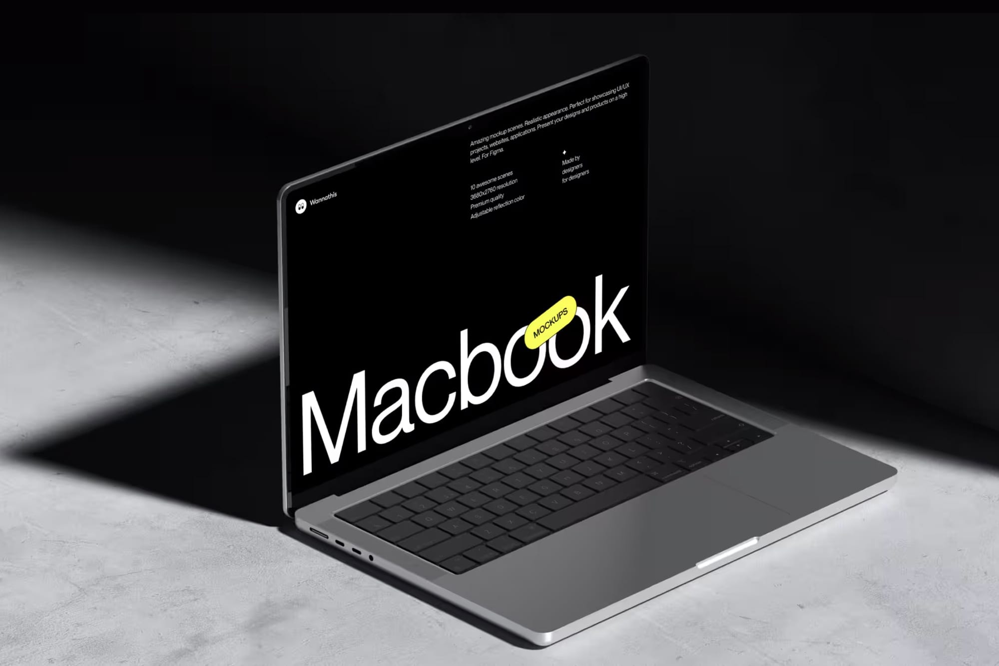 Macbook Pro Mockup Dark Scene