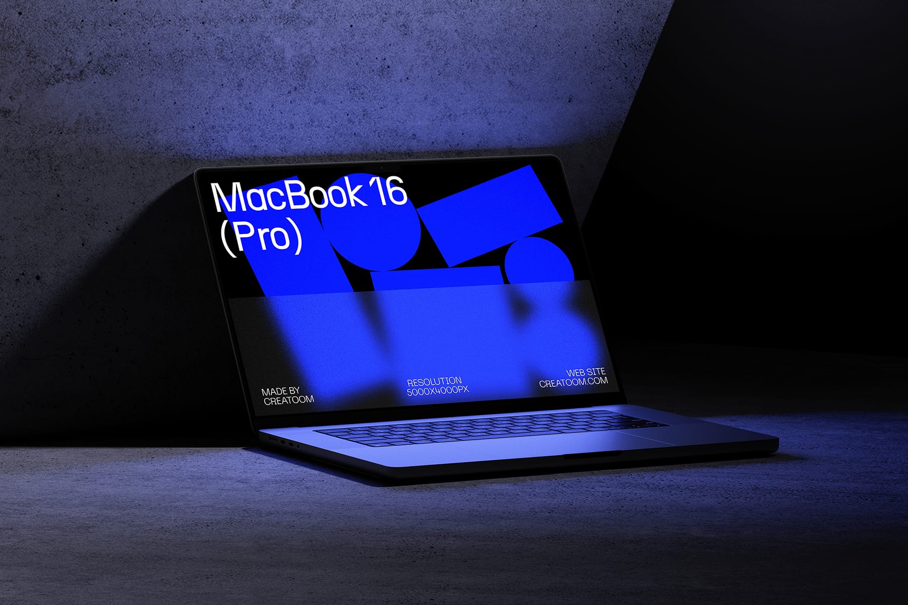 Macbook Mockup On Concrete Background