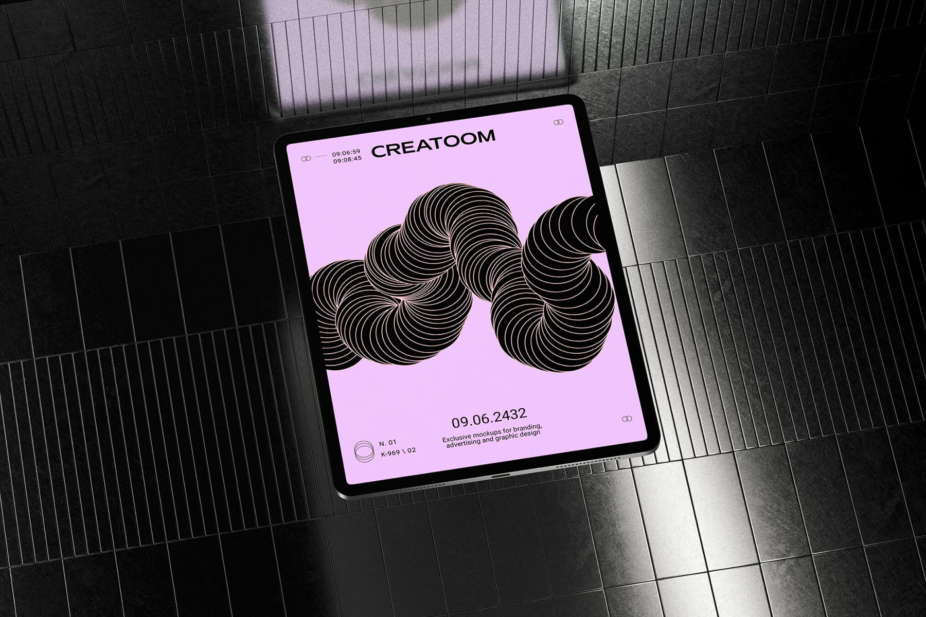 Ipad Pro Mockup On Metalic Background