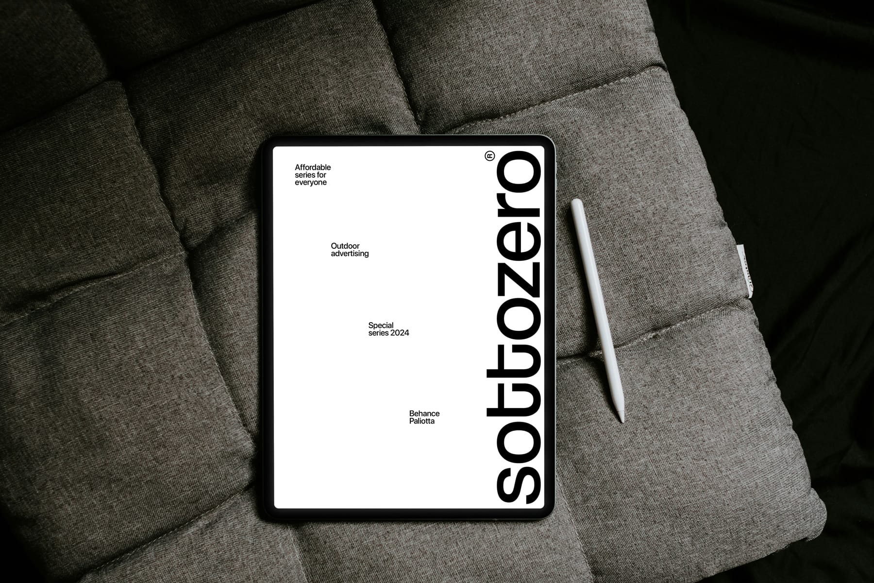 Ipad Mockup on Fabric Chair