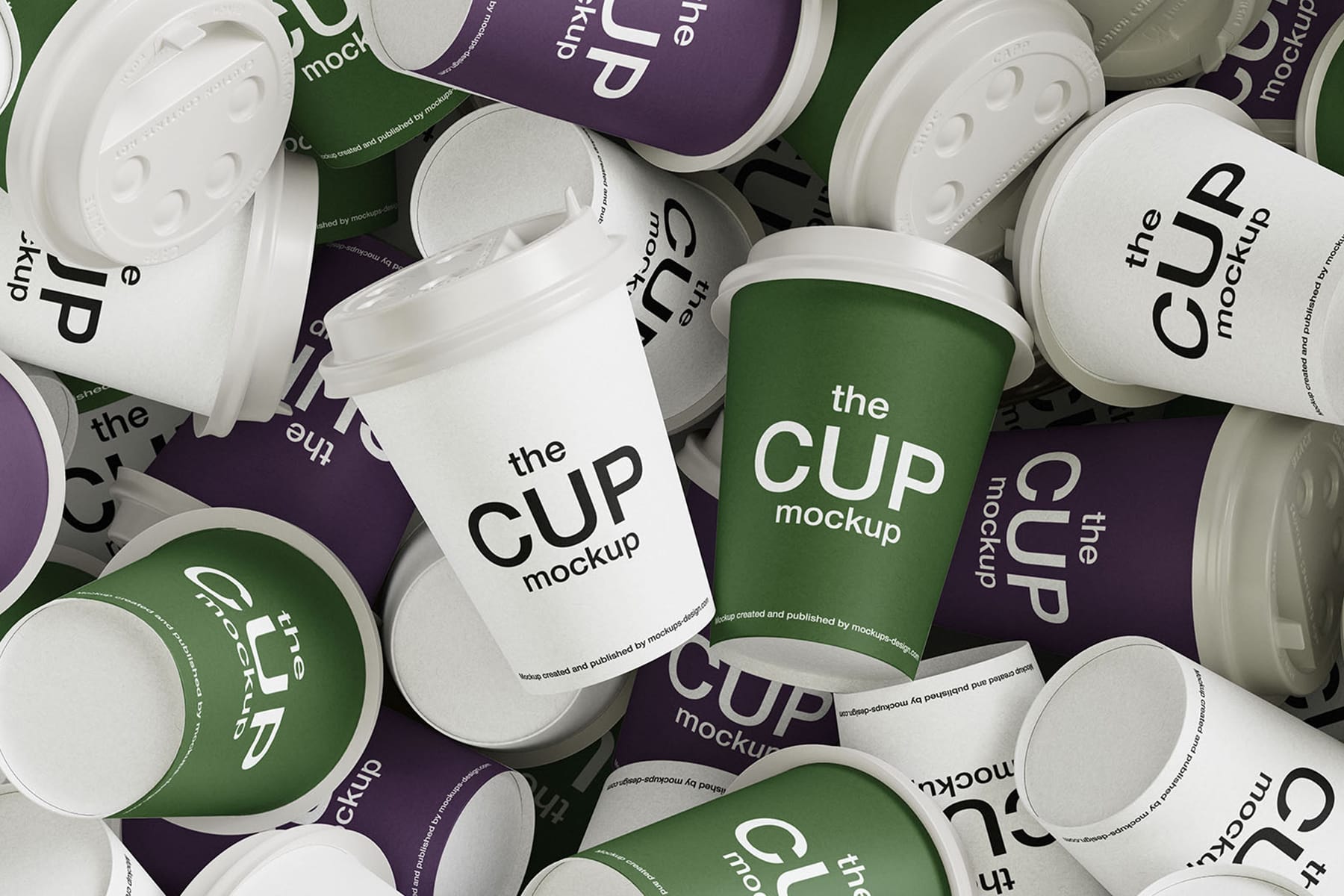 Mixed Coffee Cups Mockup