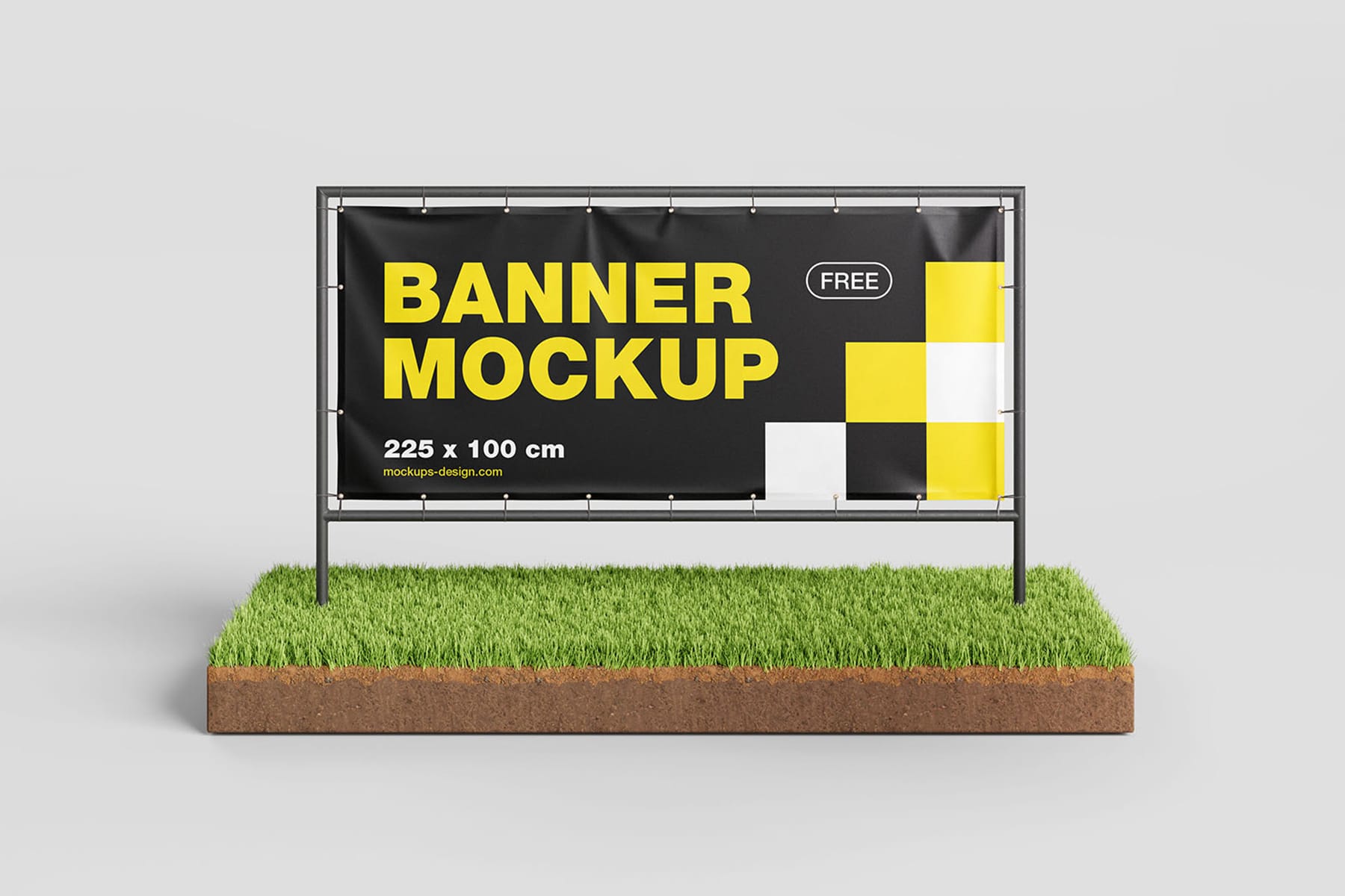 Banner on The Grass Mockup