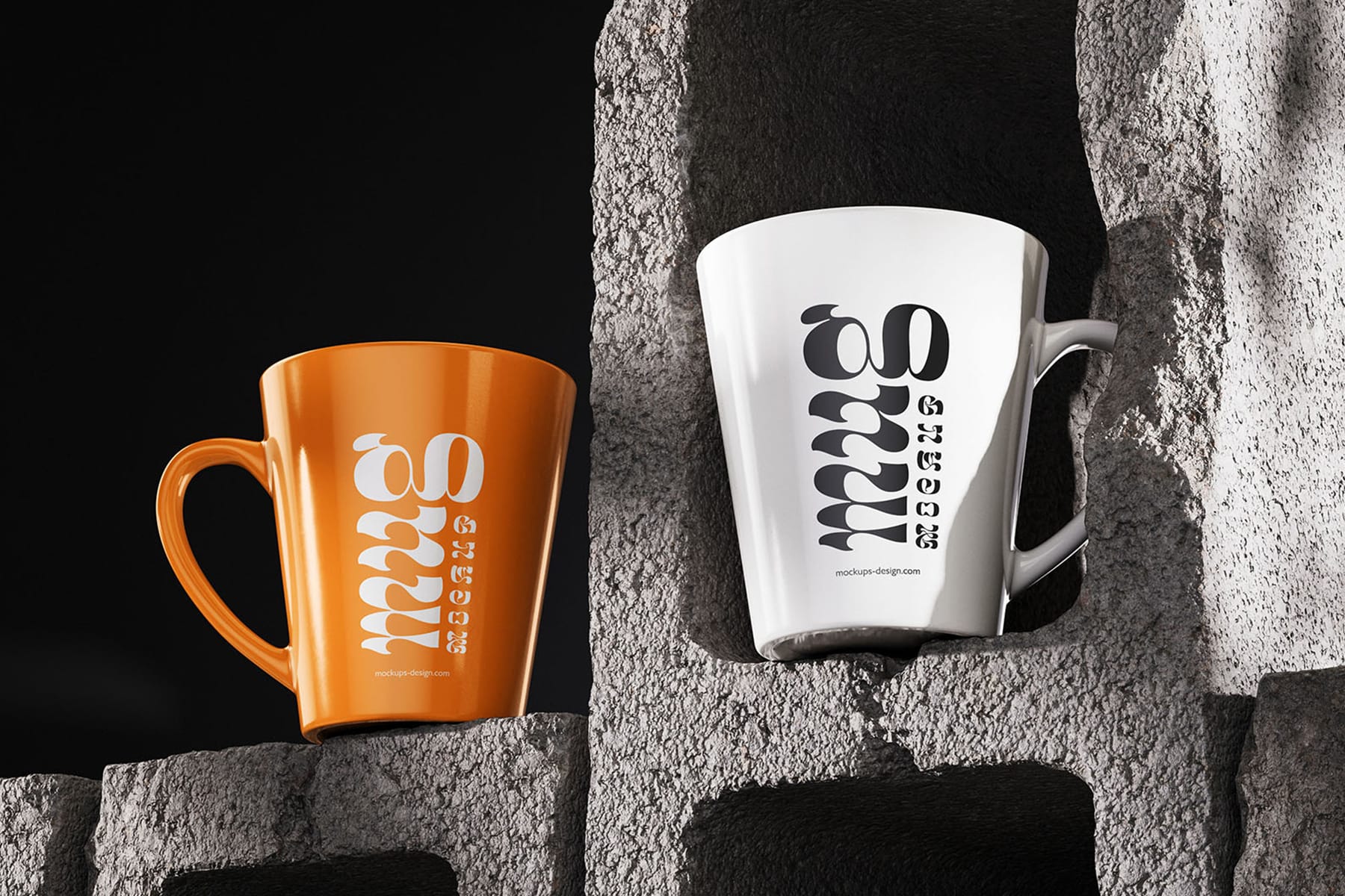 Mug on Concrete Brick Mockup