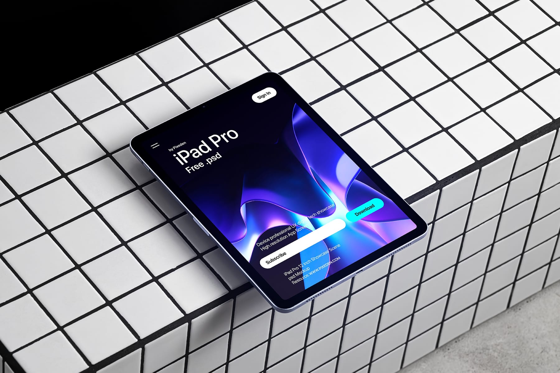 iPad Mockup Showcase Scene