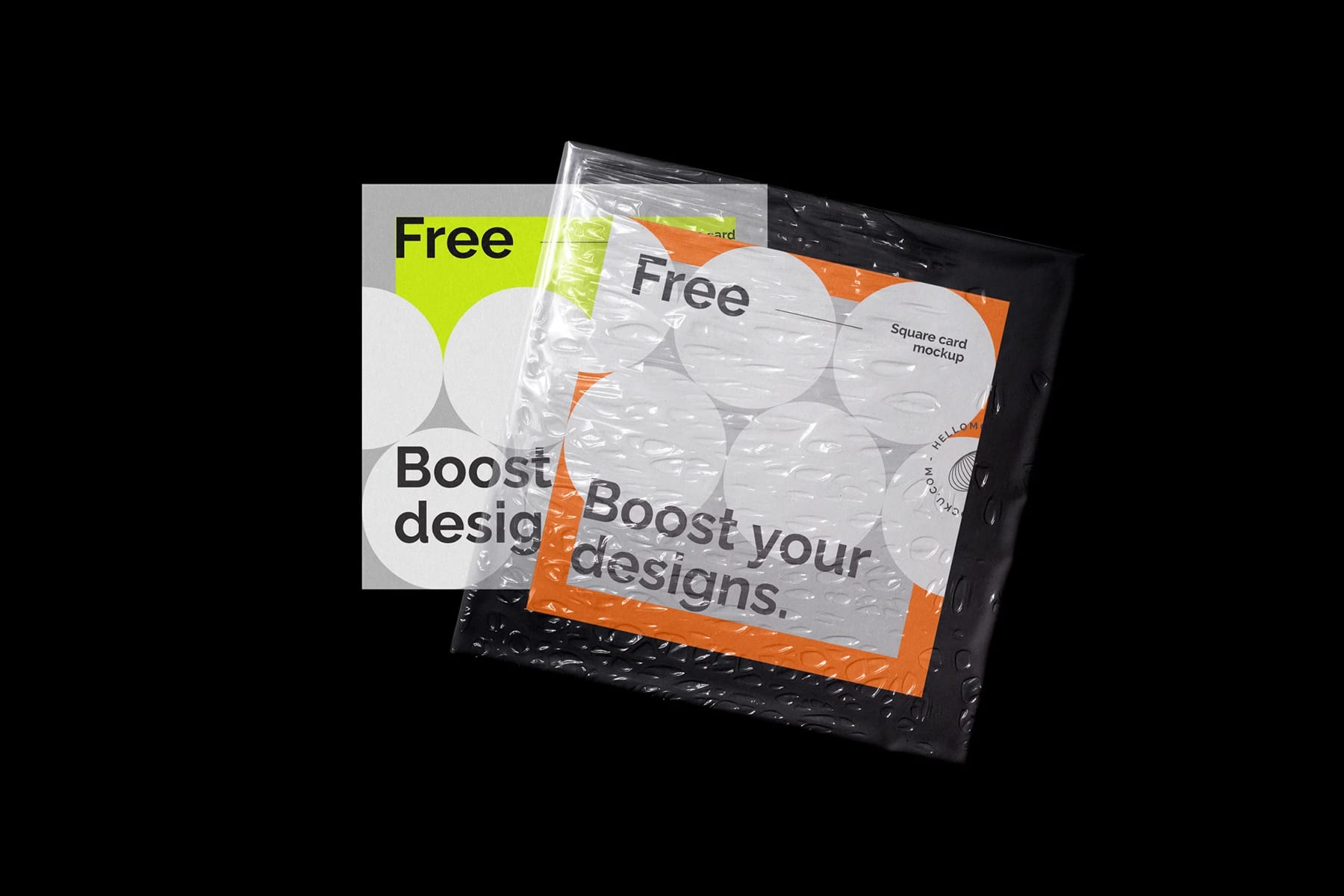 Square Card With Plastic Bag