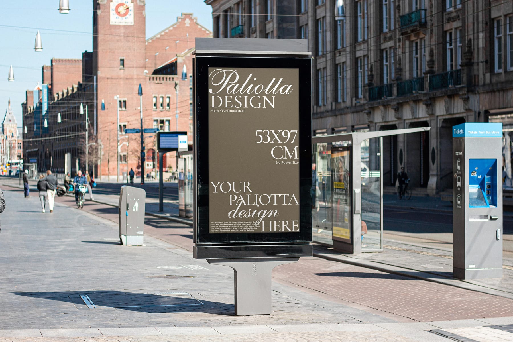 Poster Mockup on Sidewalk City