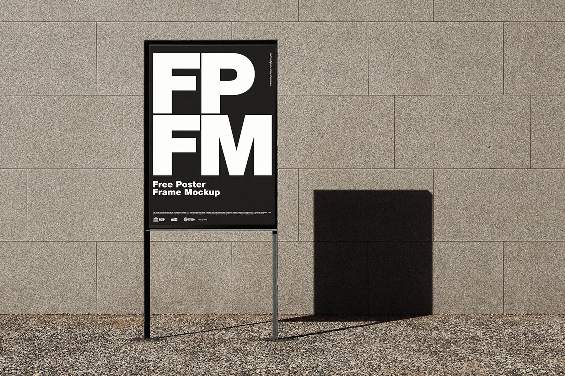 Poster against the wall mockup