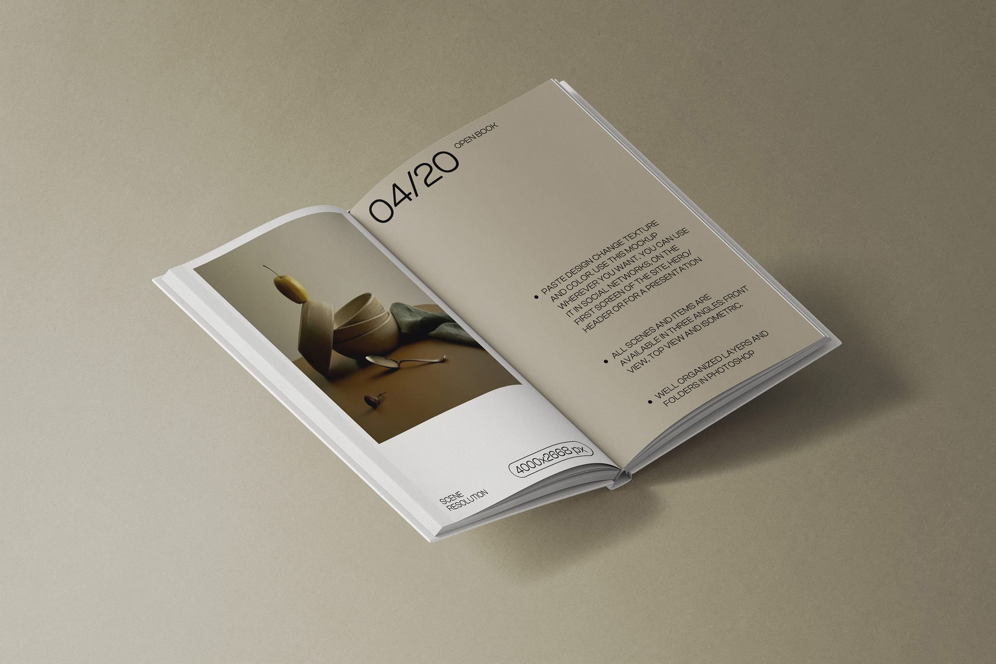 Open Hard Cover Book Mockup