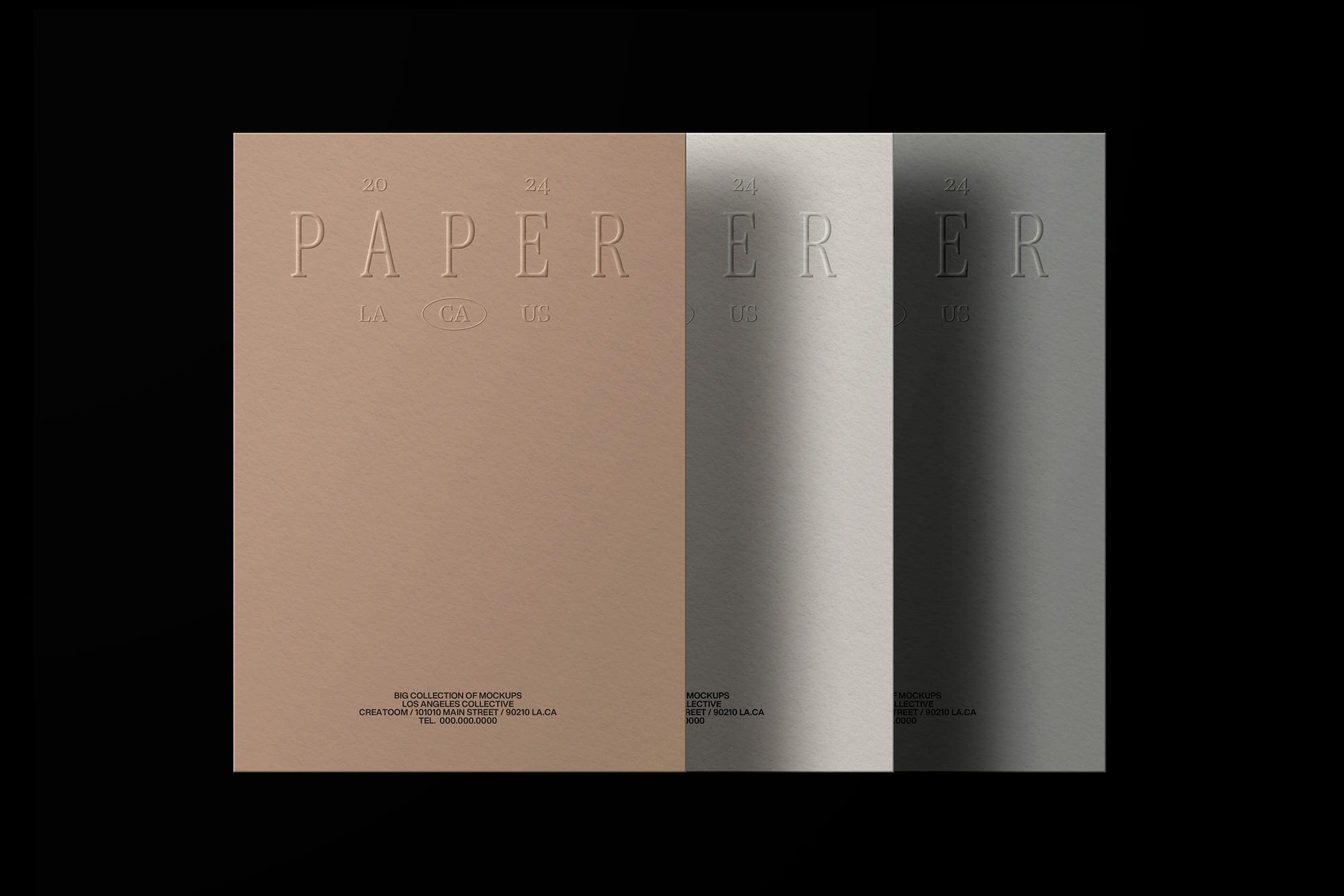 Paper Mockups On Black Background