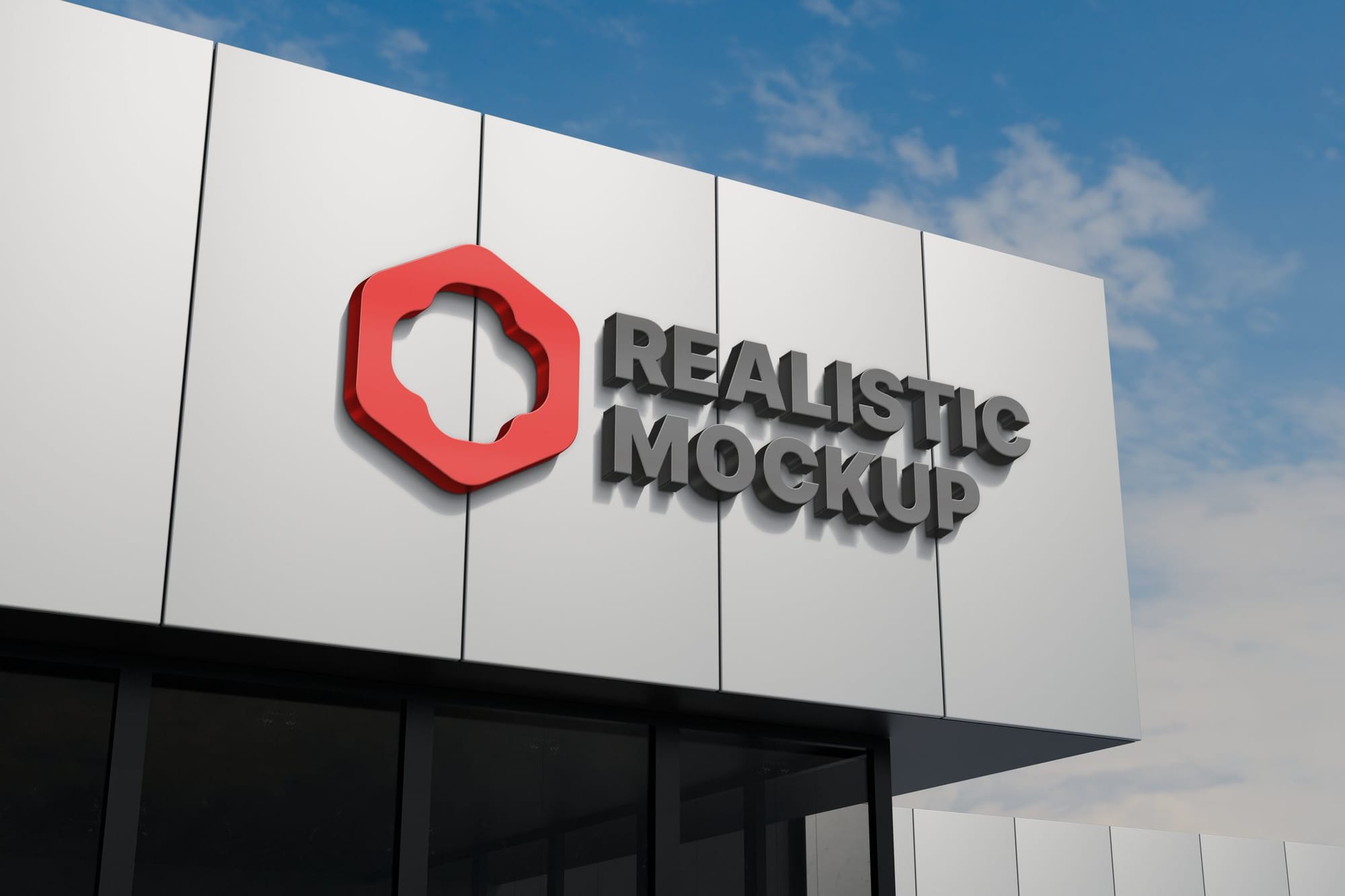 3d Building Sign Mockup