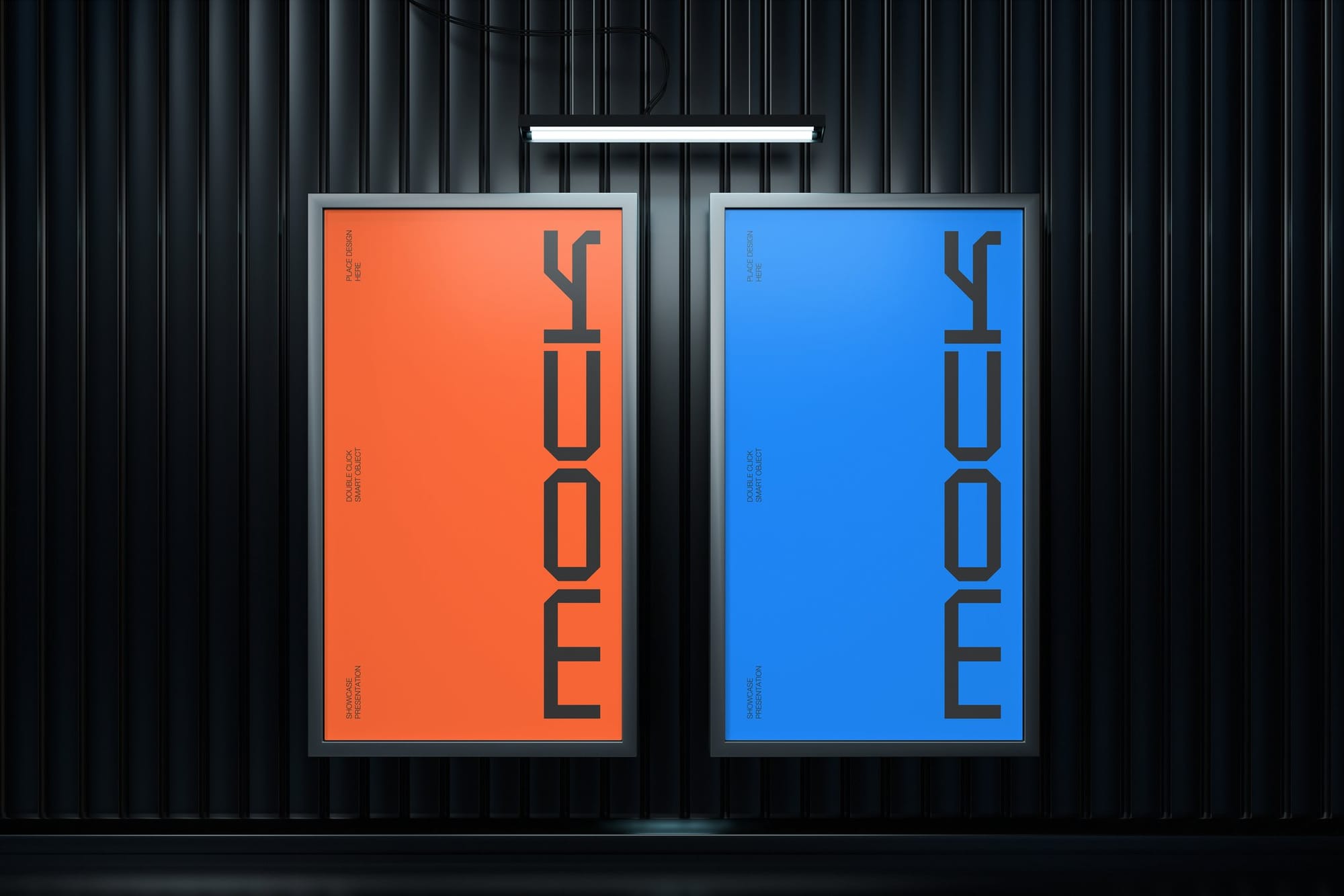 Poster Mockup with Highlighted by Light