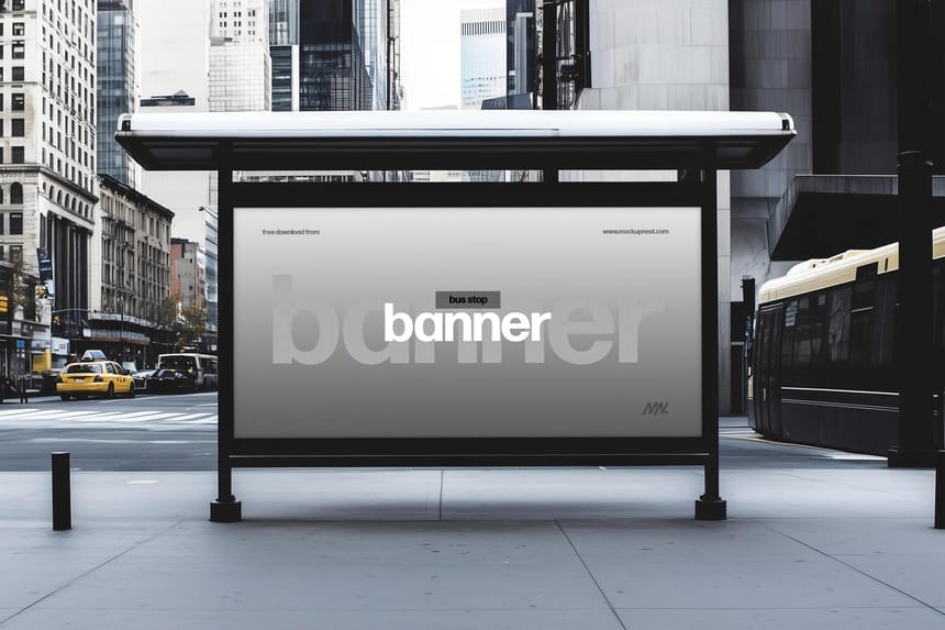 Bus Stop Banner Mockup