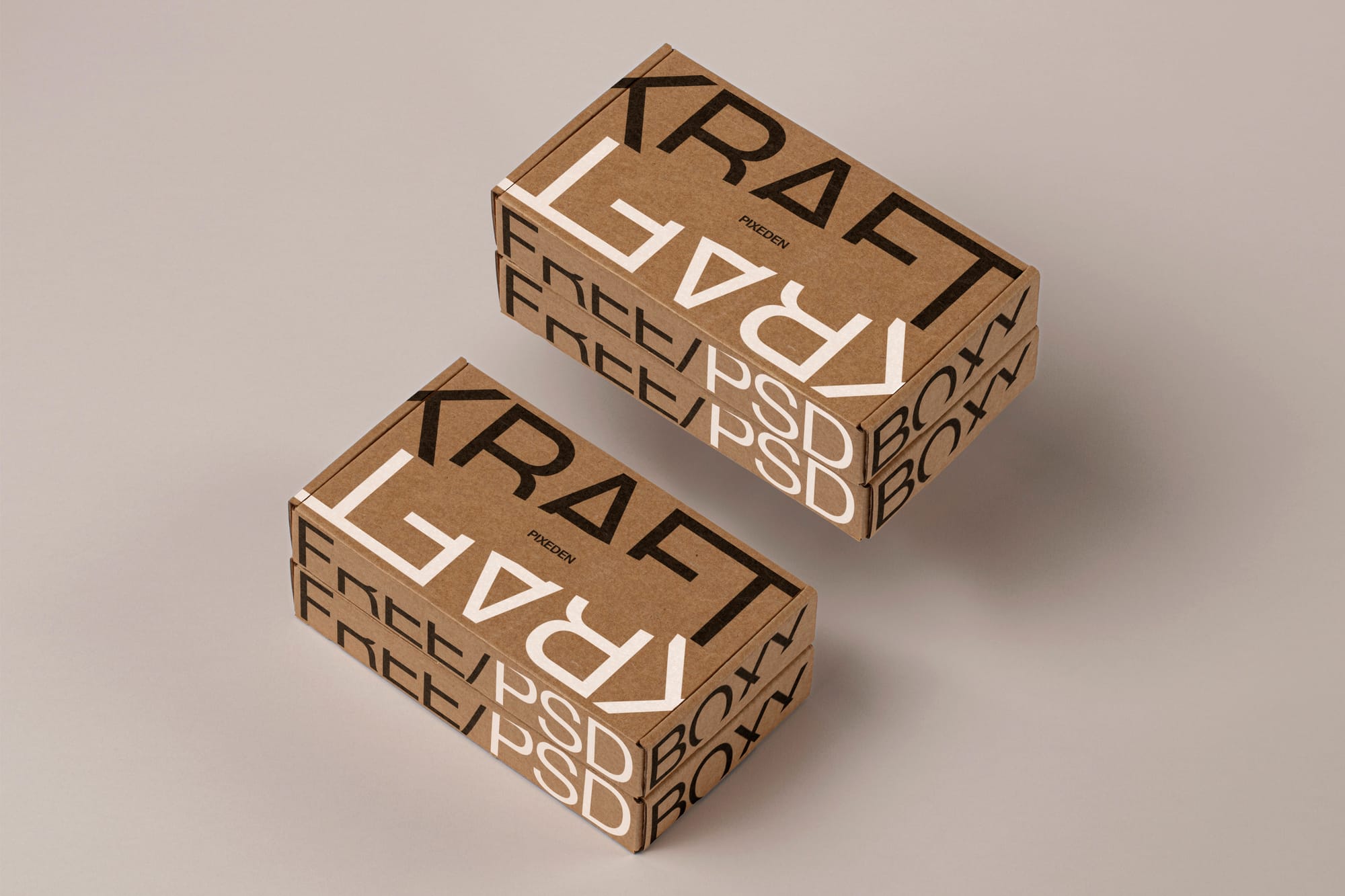 Kraft Boxes Packaging Mockup