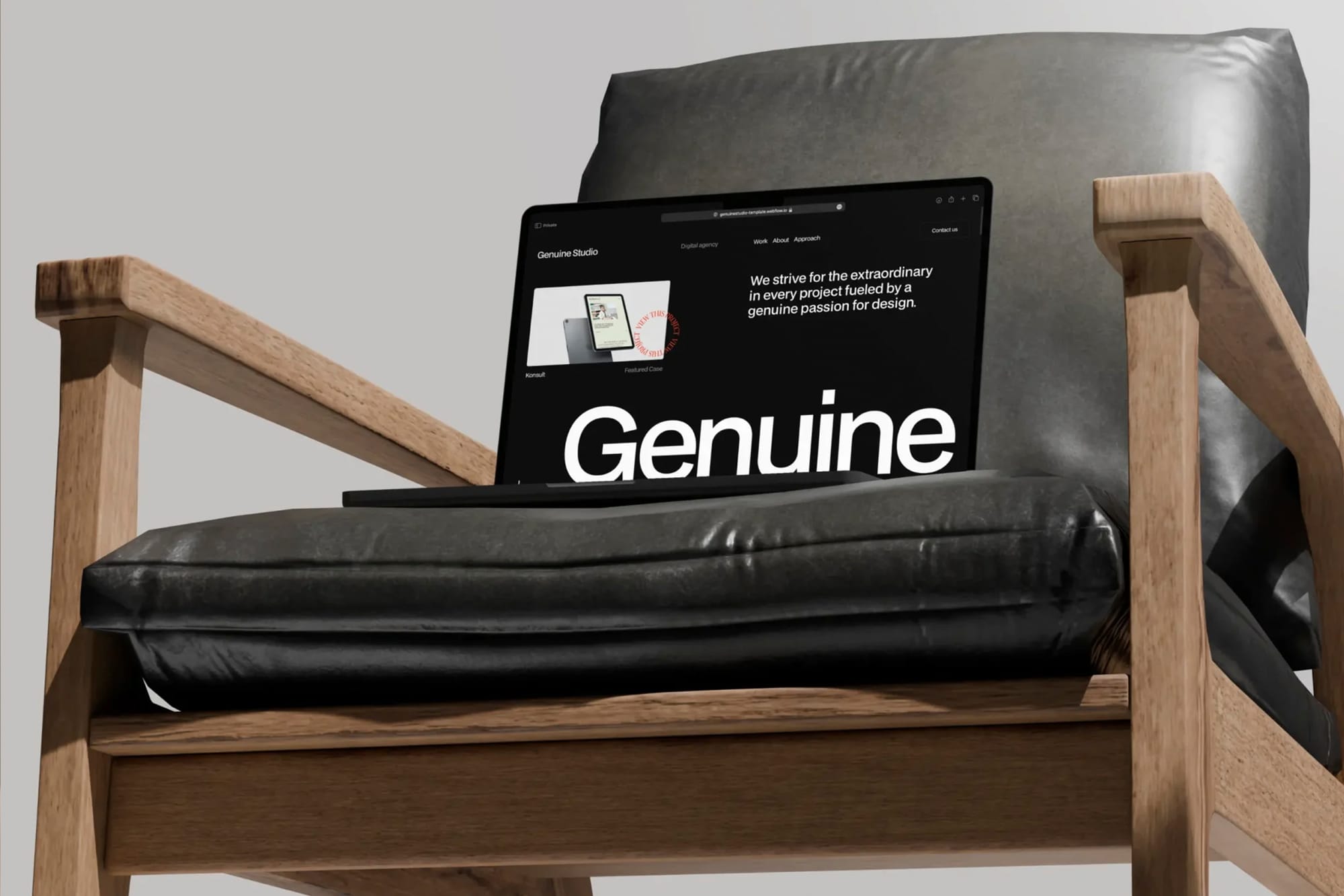 Macbook Pro Mockup on Chair