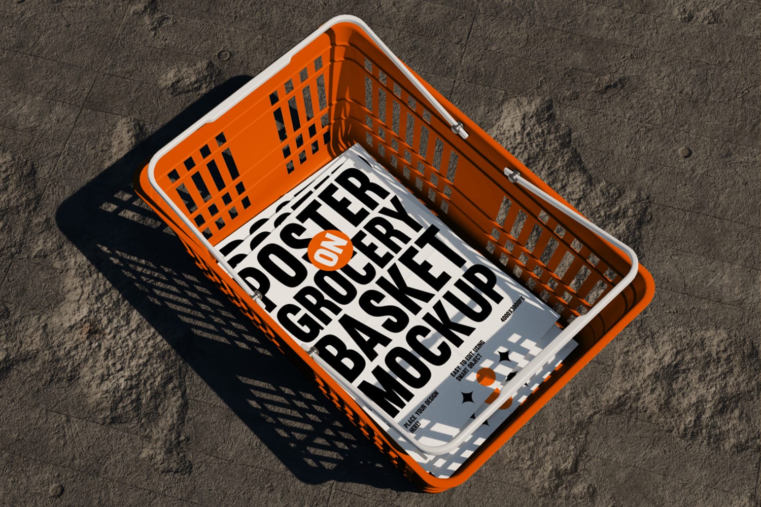 Poster on Grocery Basket Mockup