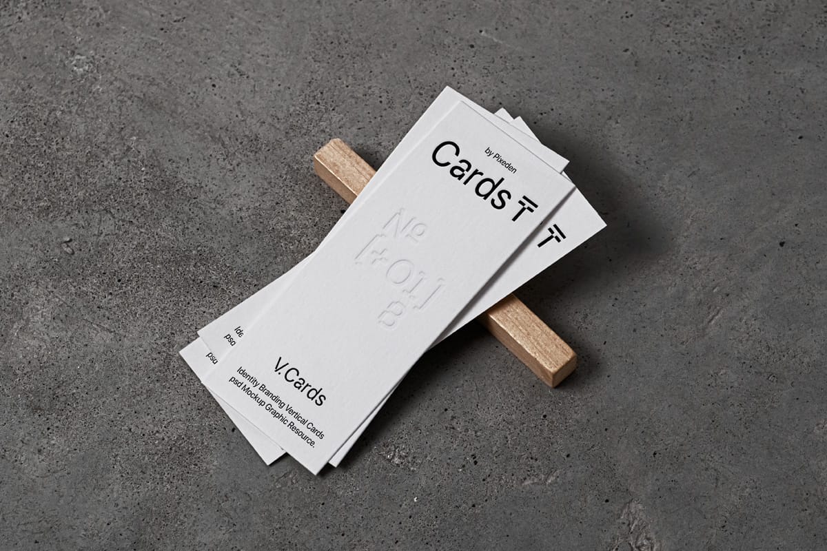 Vertical Brand Identity Cards Mockup