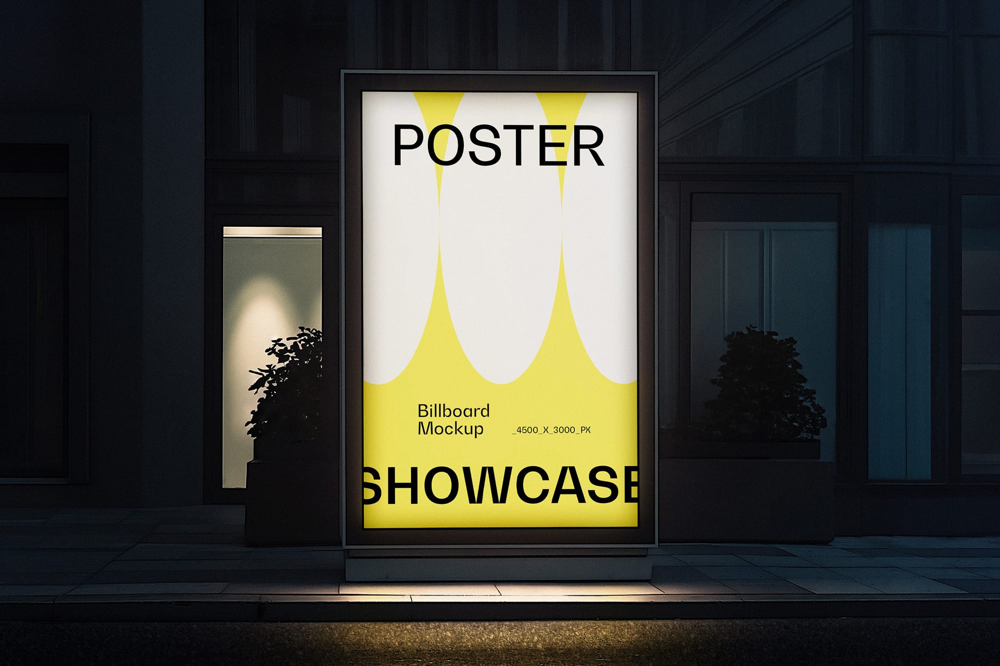 Lightbox Mockup At Night