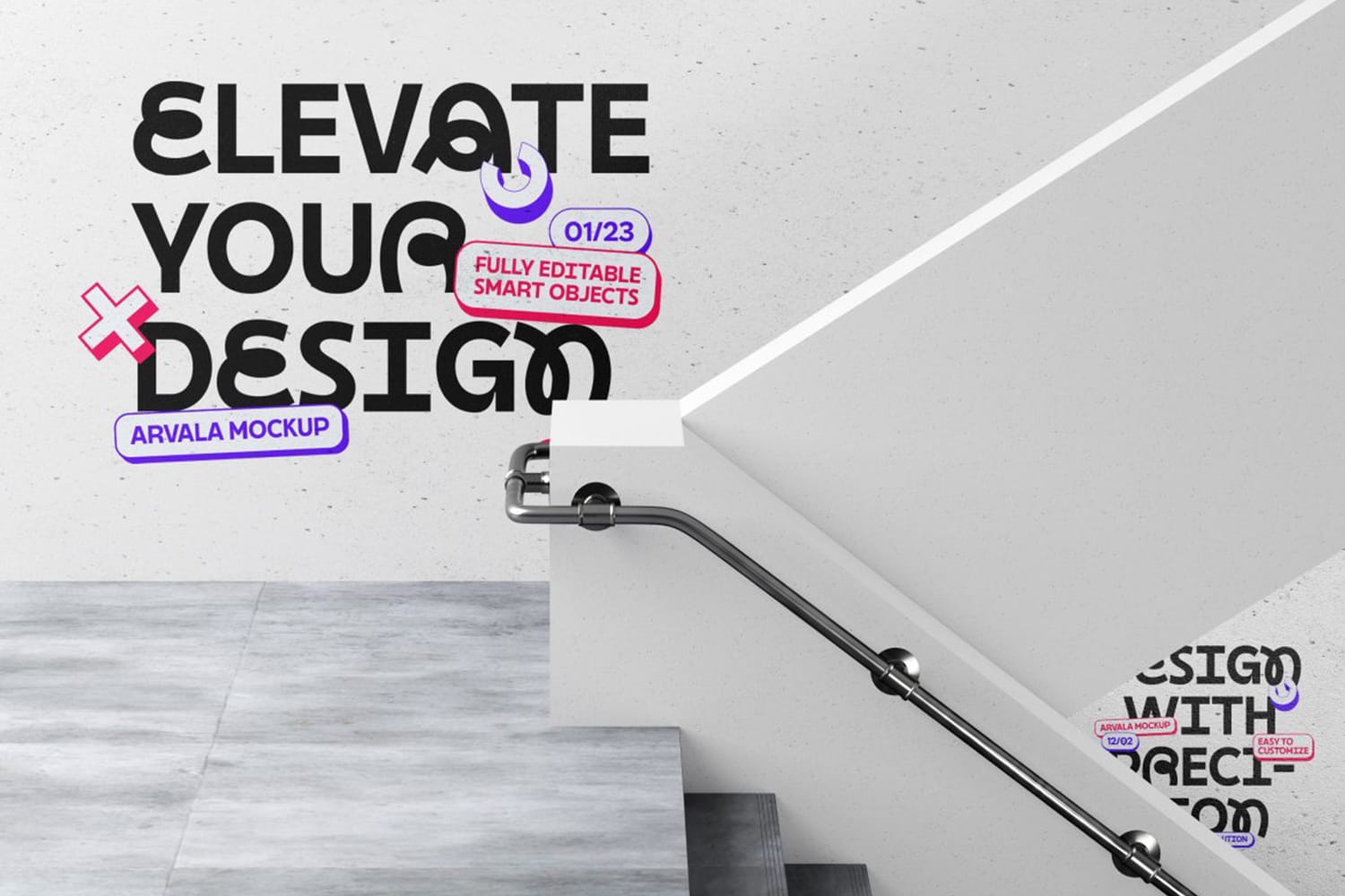 Stairway Wall Mockup