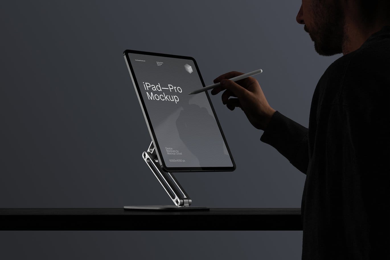 iPad Pro Mockup on Stand with Stylus