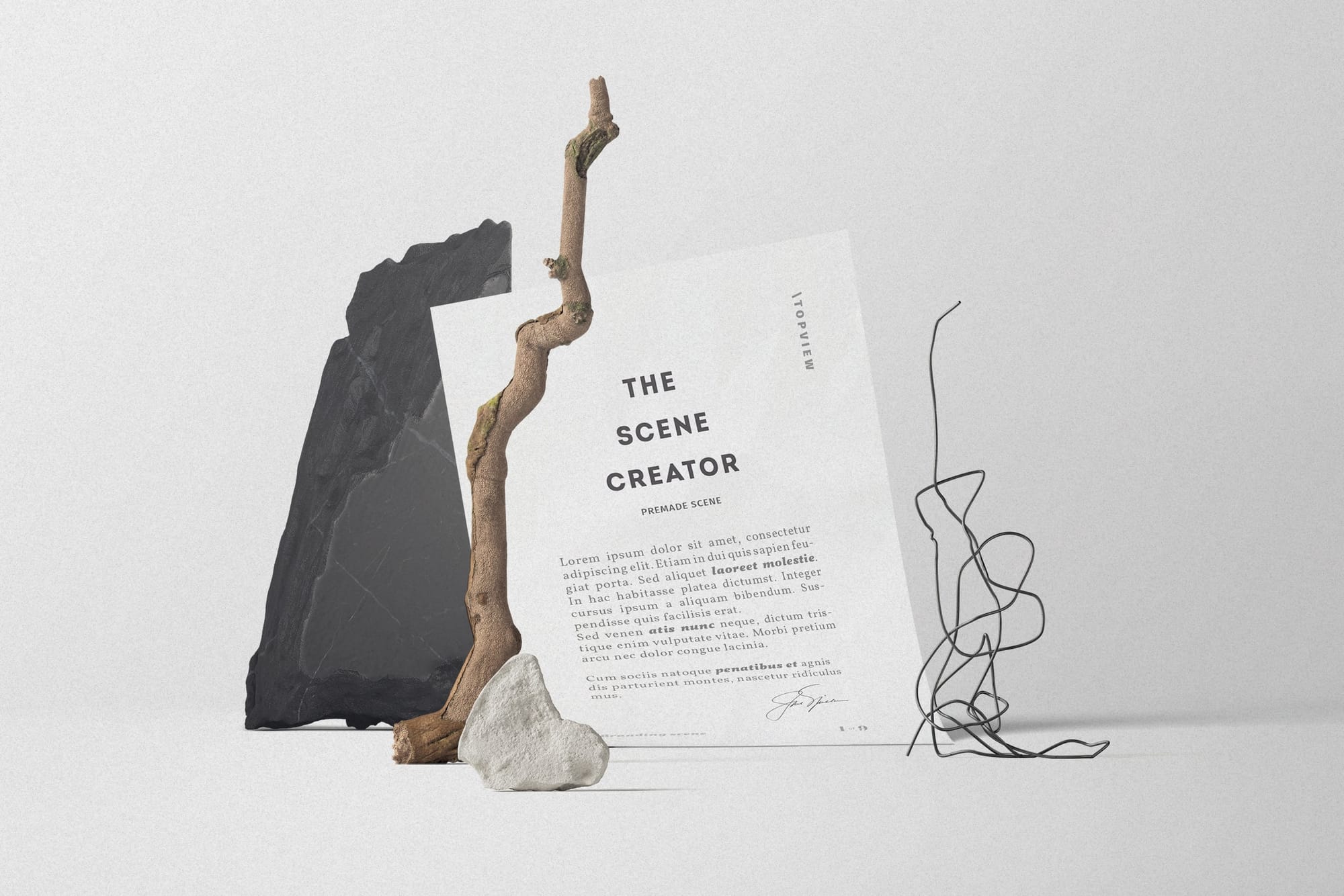 Paper Mockup in Front View Composition