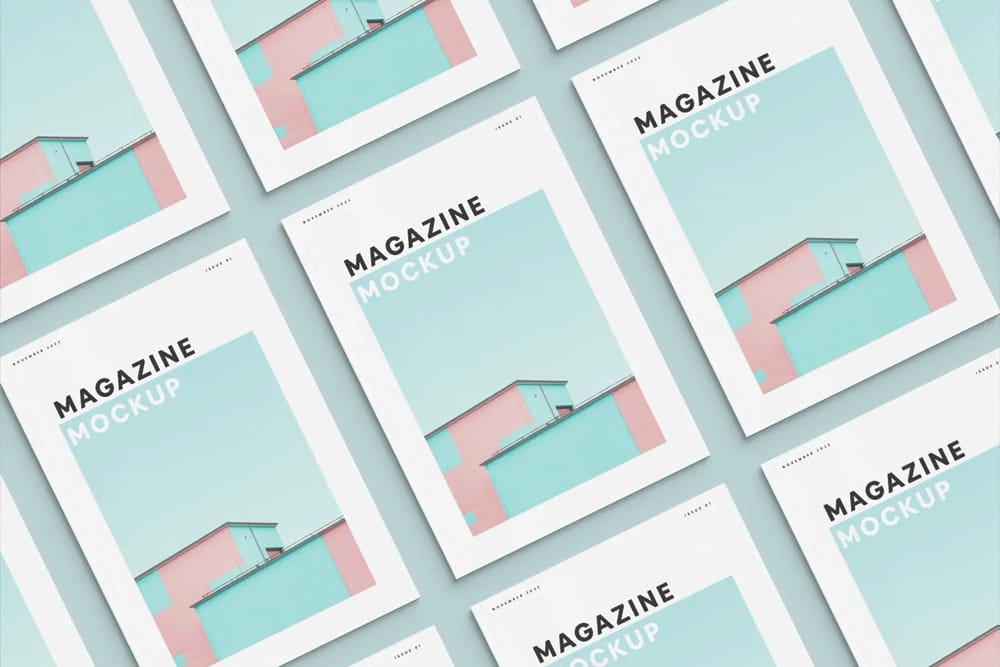 Magazine Cover Grid Mockup