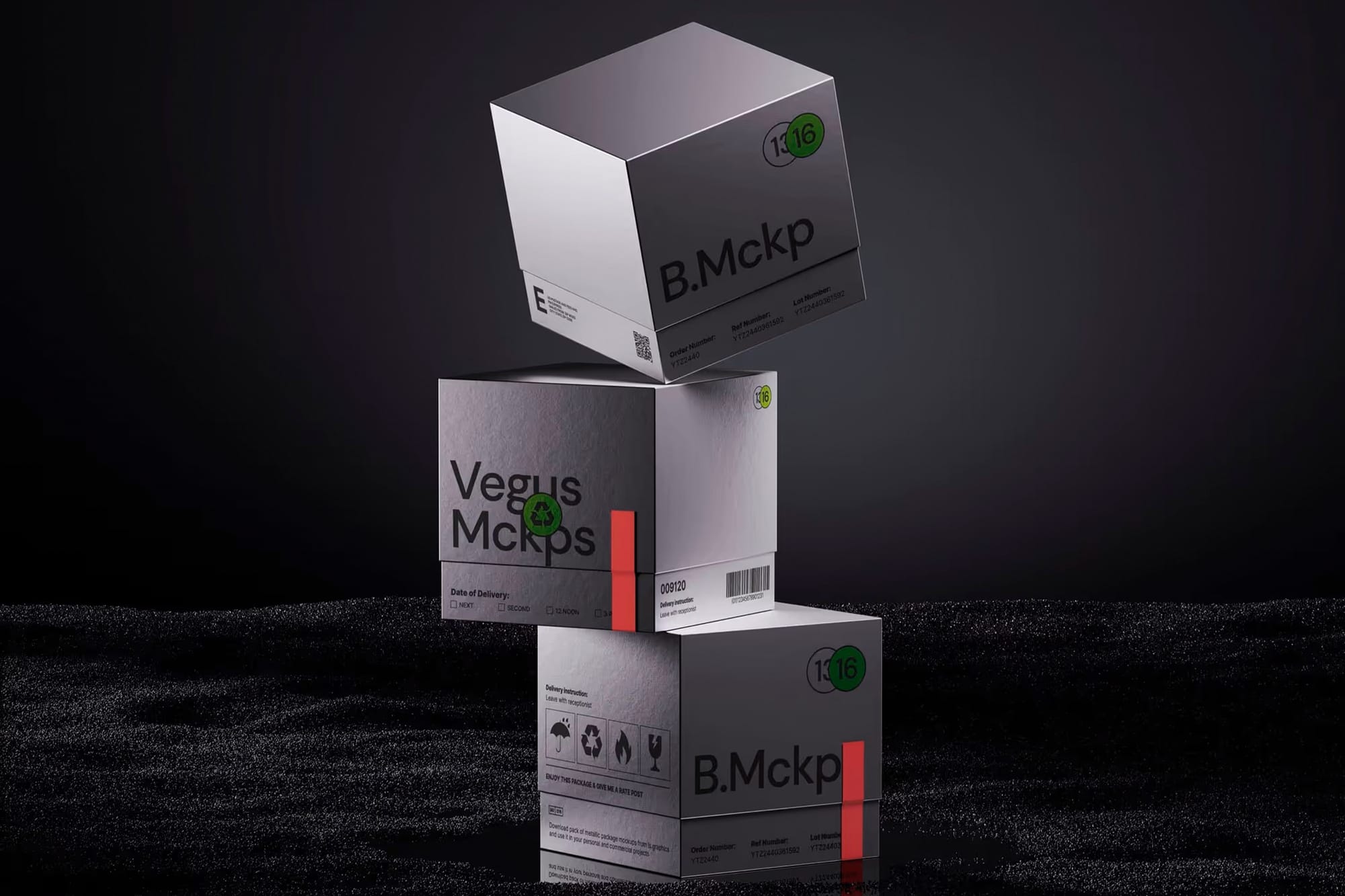 Sleek Metallic Package Mockup