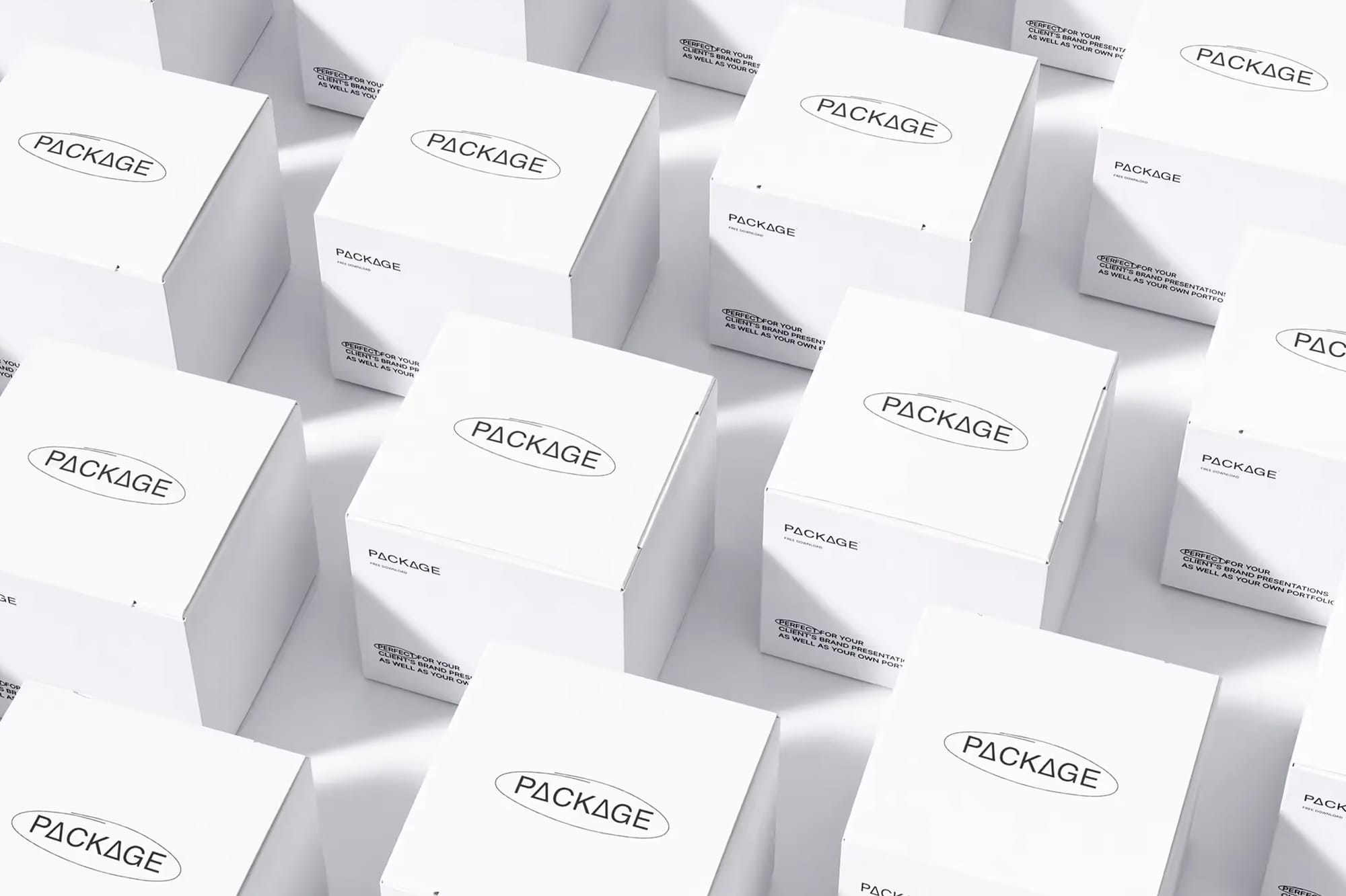 Isometric Packages Grid Mockup