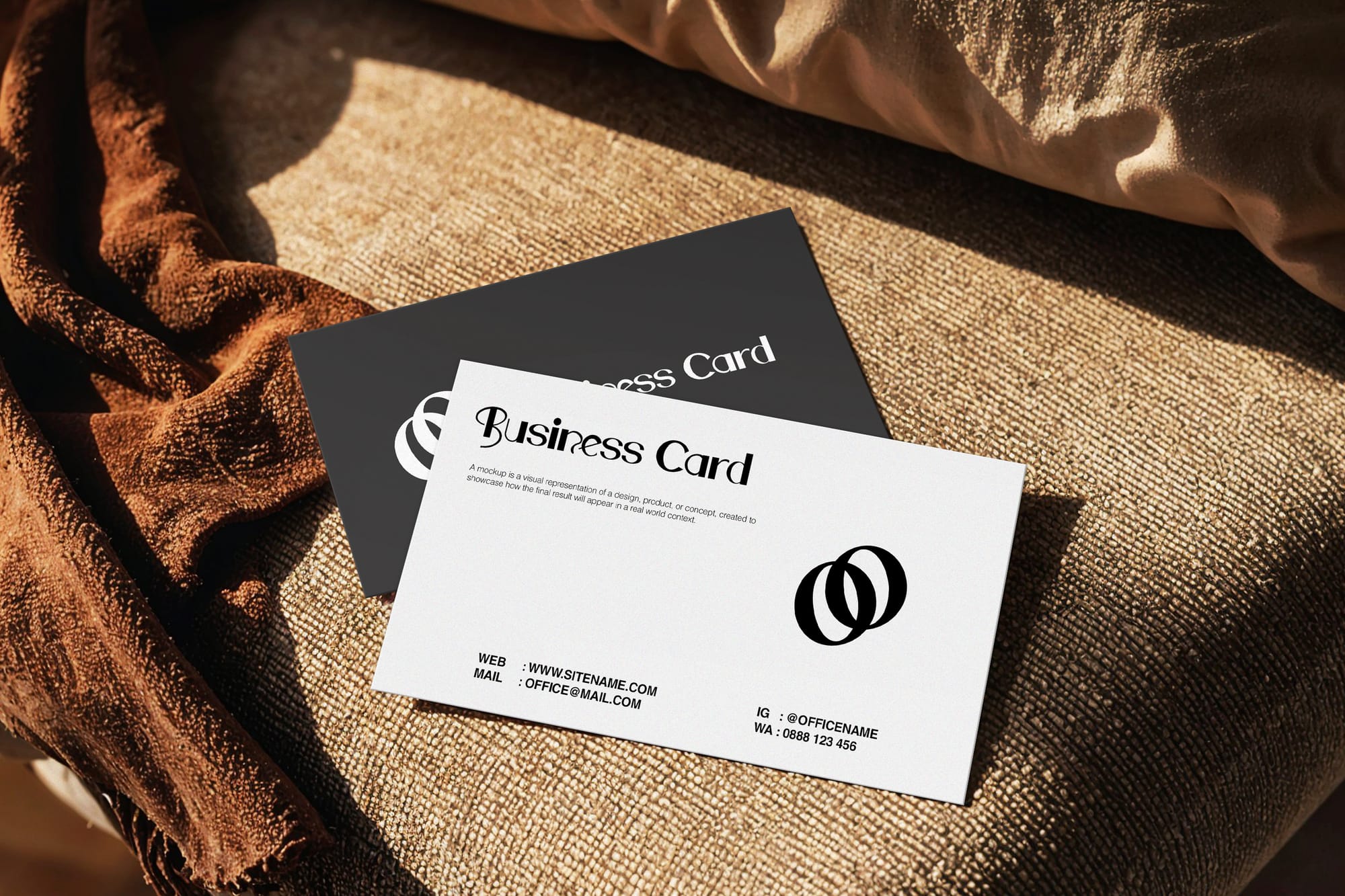 Business Card on Sofa MockupCard on Sofa Mockup
