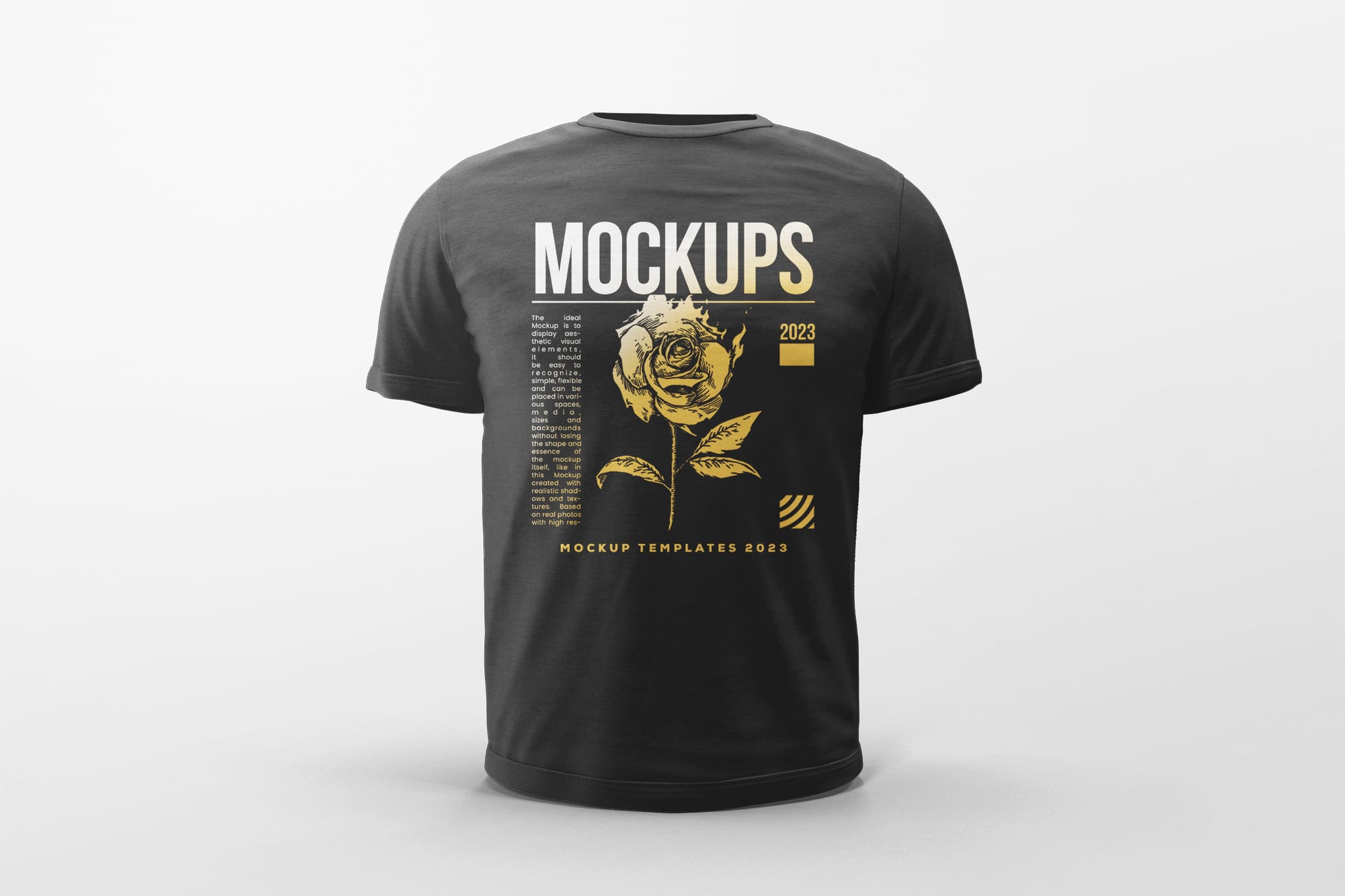 Stand Basic Male T-Shirt Mockup
