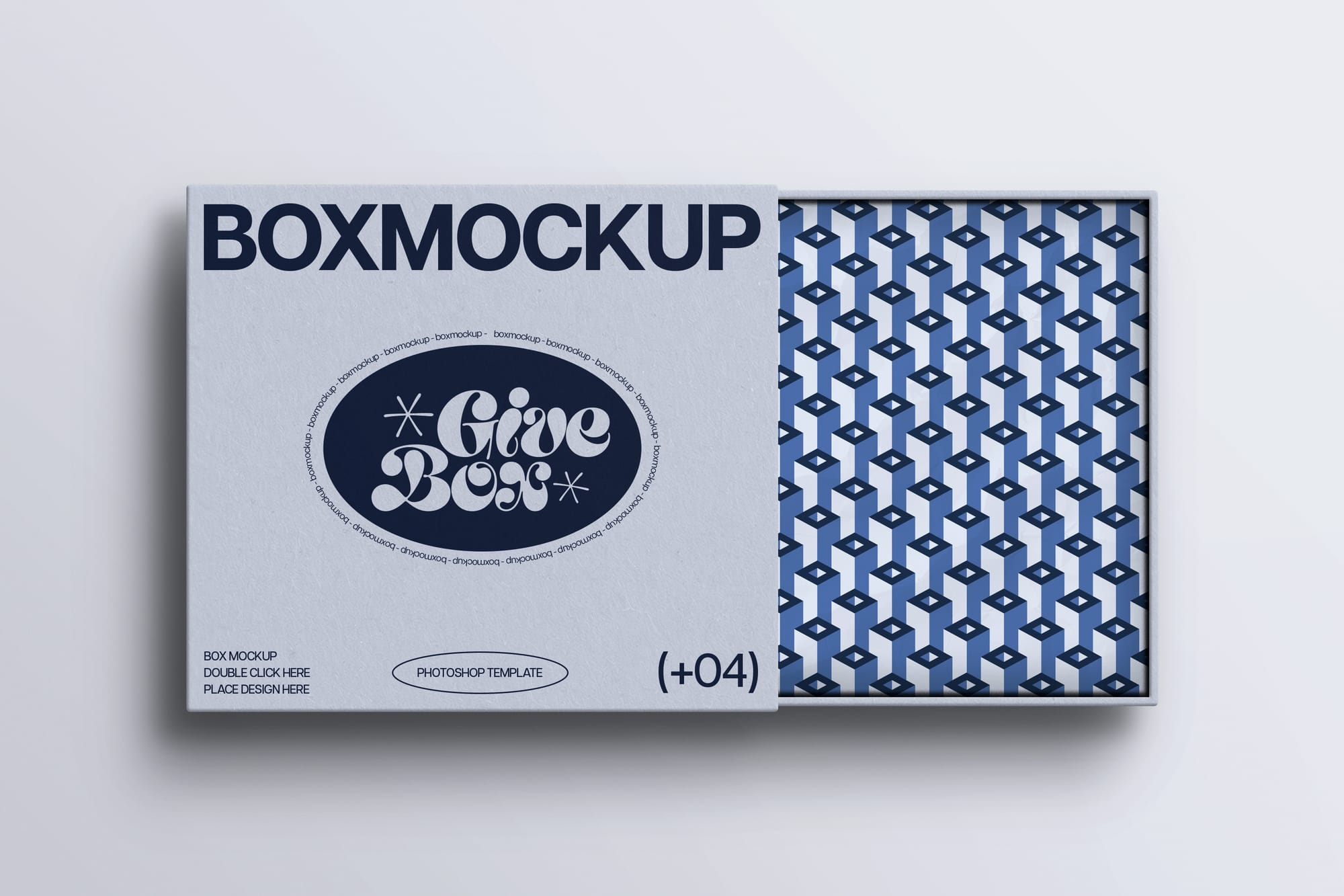 Premium Sliding Box Mockup with Patterned Interior