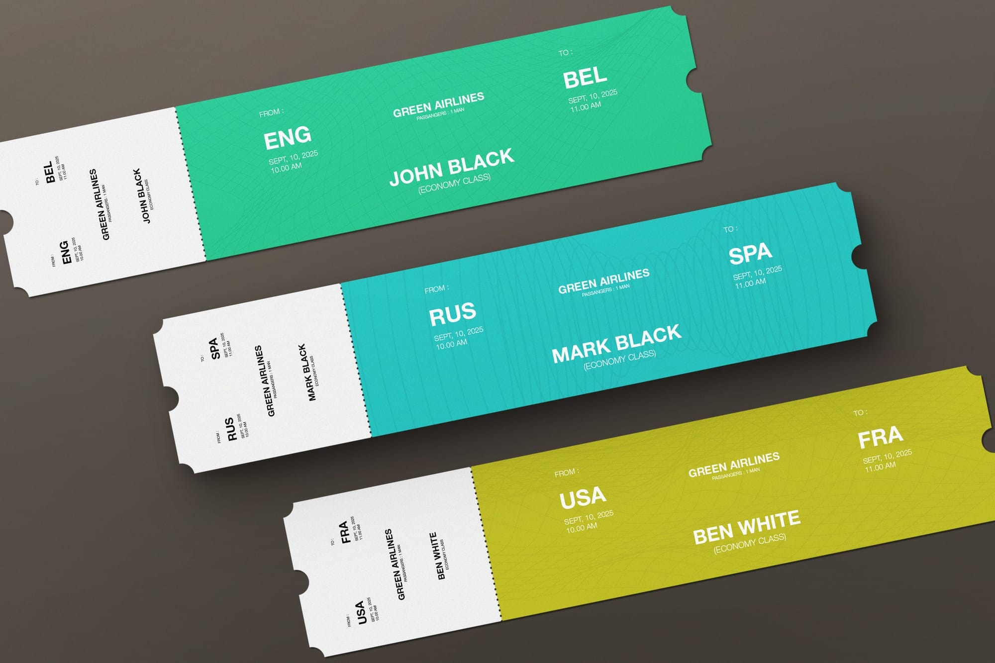 Airlines Boarding Ticket Mockup