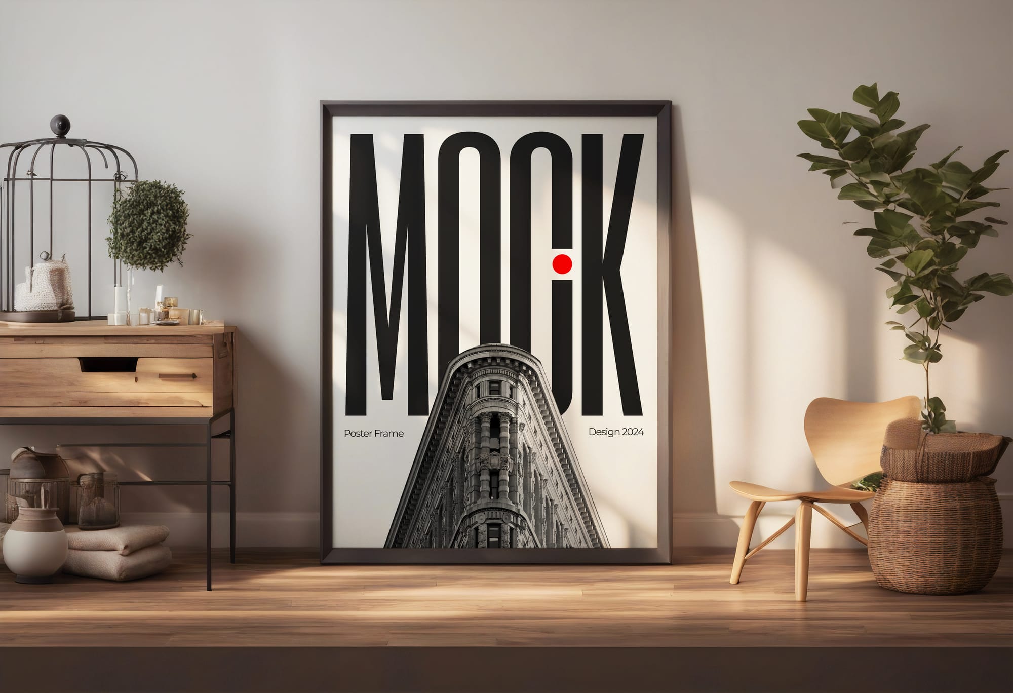 Big Frame Poster Mockup Standing
