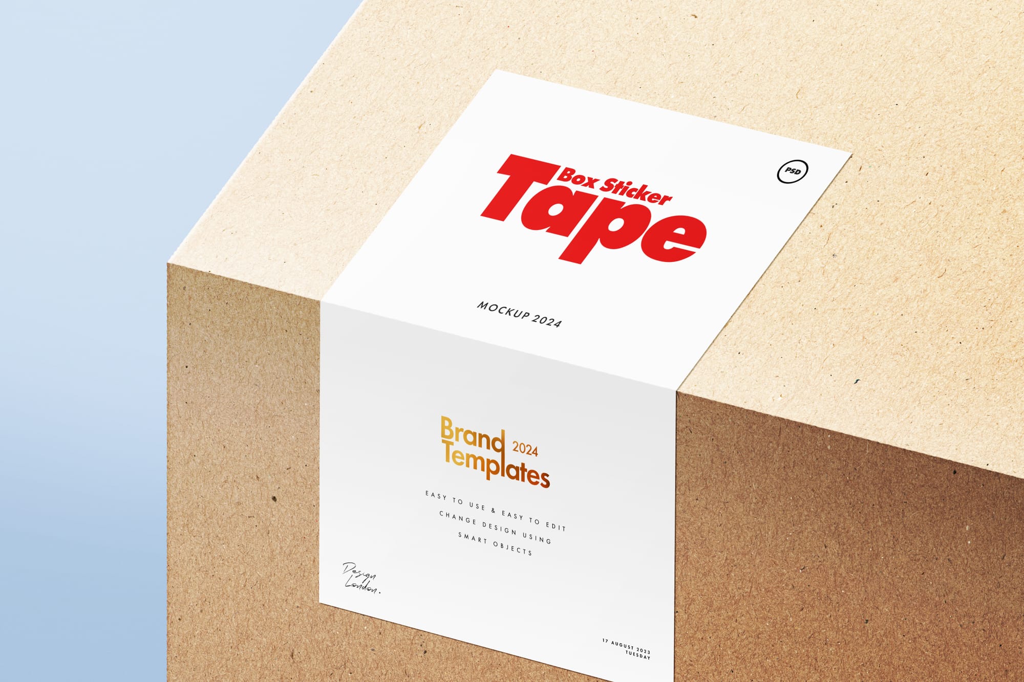 Box Sticker Tape Mockup