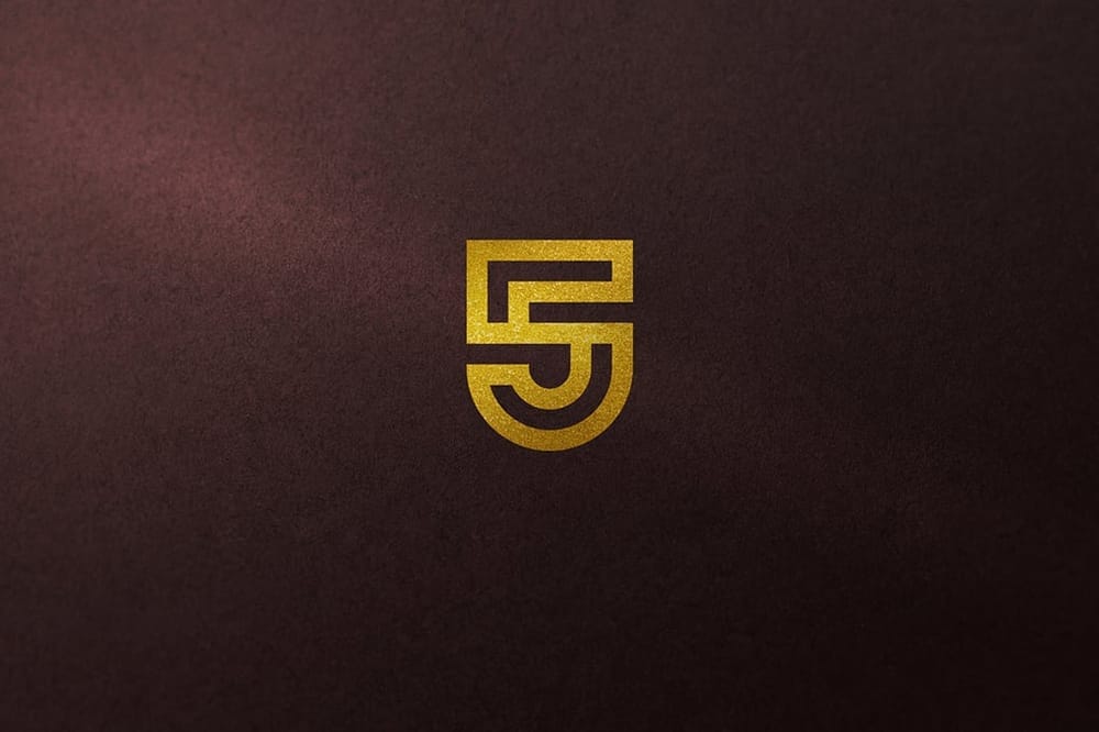 Gold Texture Logo Mockup