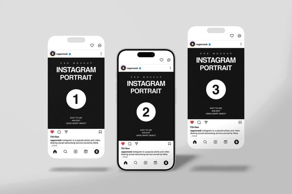 Instagram Portrait Post UI Mockup