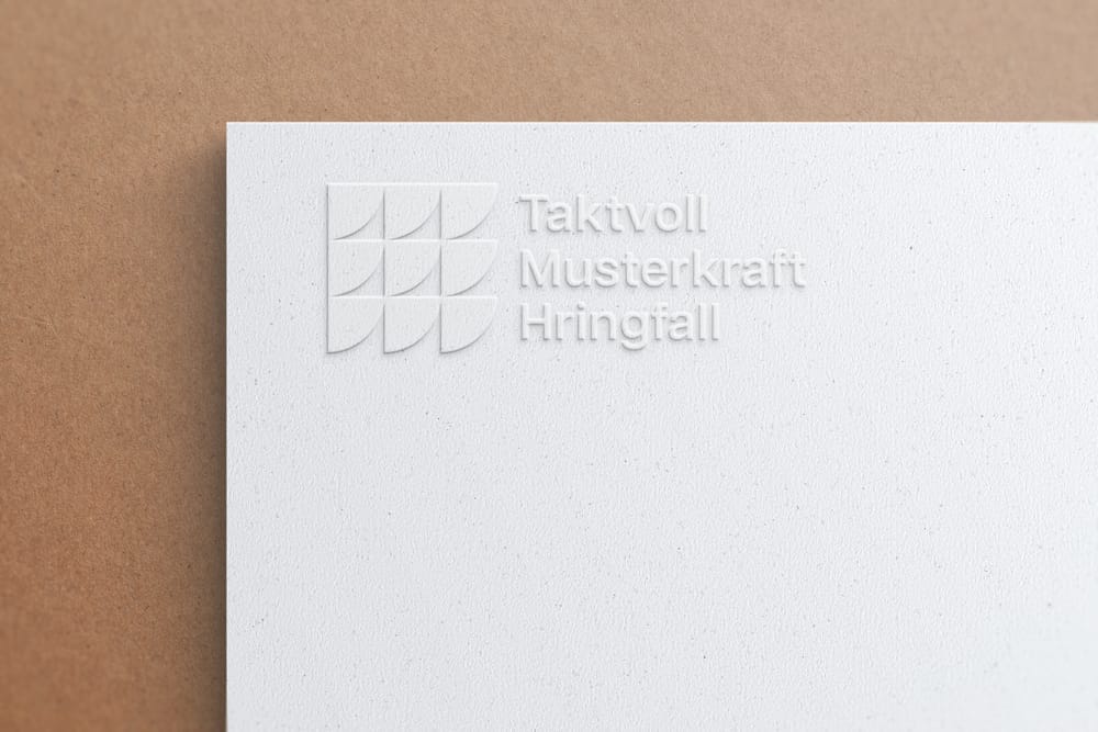 Minimal Emboss Paper Logo Mockup