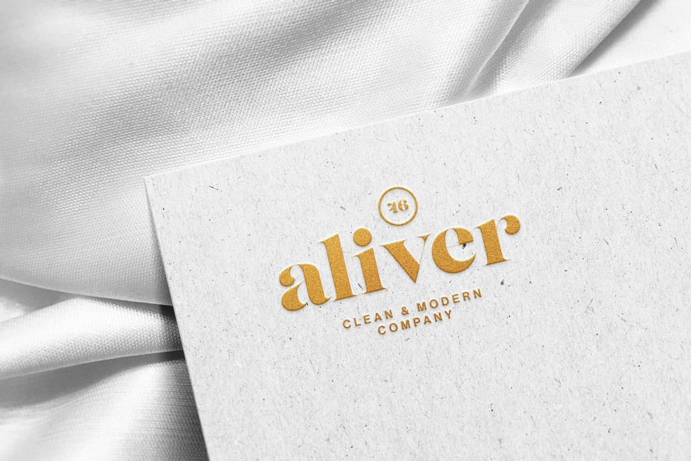 Minimal Gold Embossed Logo Mockup