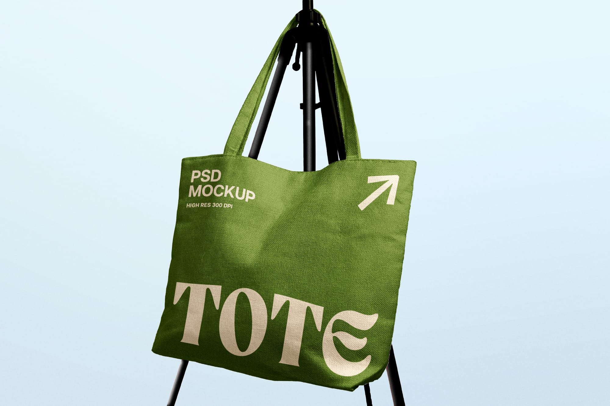 Minimalist Green Tote Bag Mockup