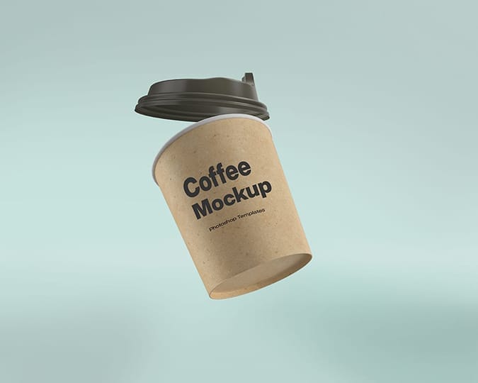Open Lid Coffee Cup Mockup