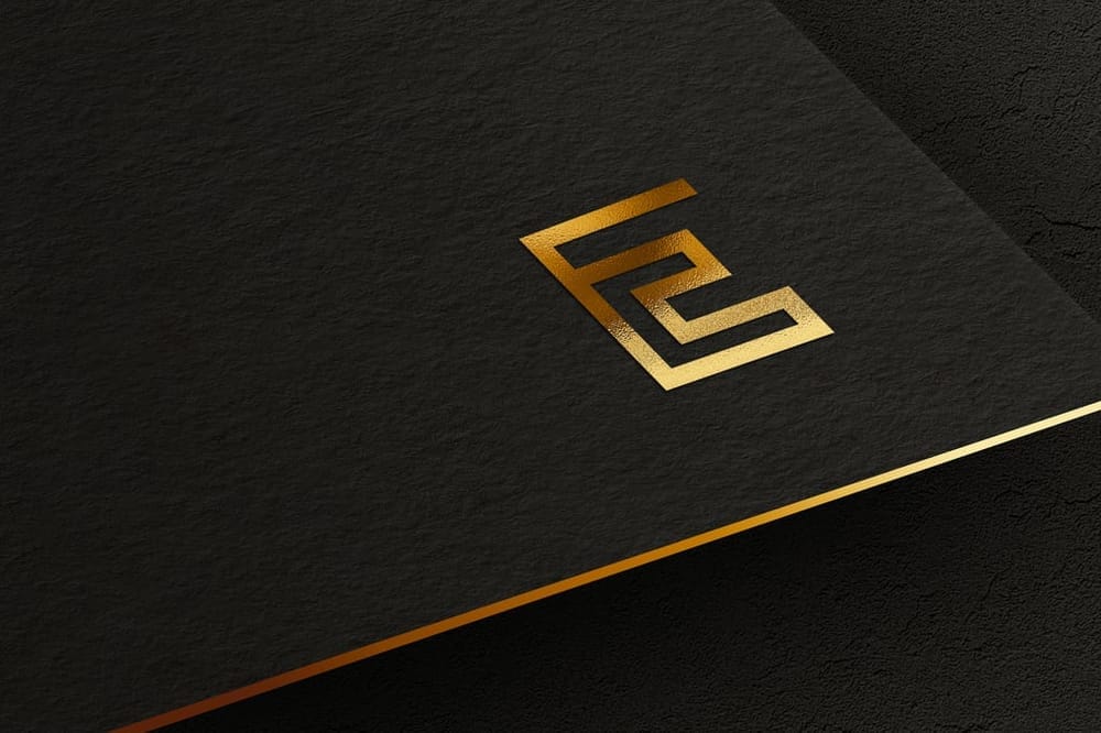 Paper Texture & Golden Logo Mockup