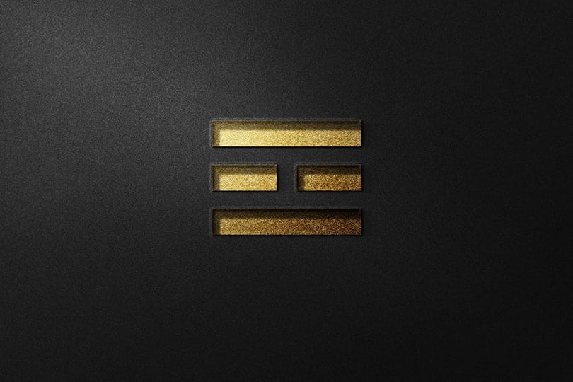 Realistic Deboss Branding Gold Paper Logo Mockup